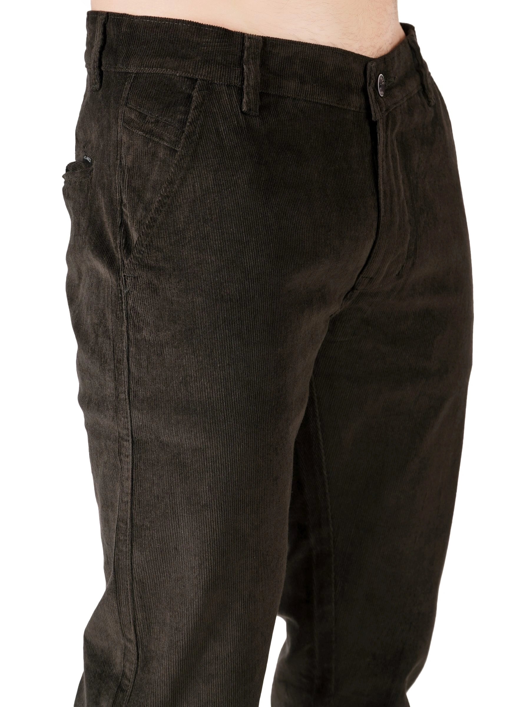 Corduroy Regular Fit Stretchable Trouser – Woodland Olive
