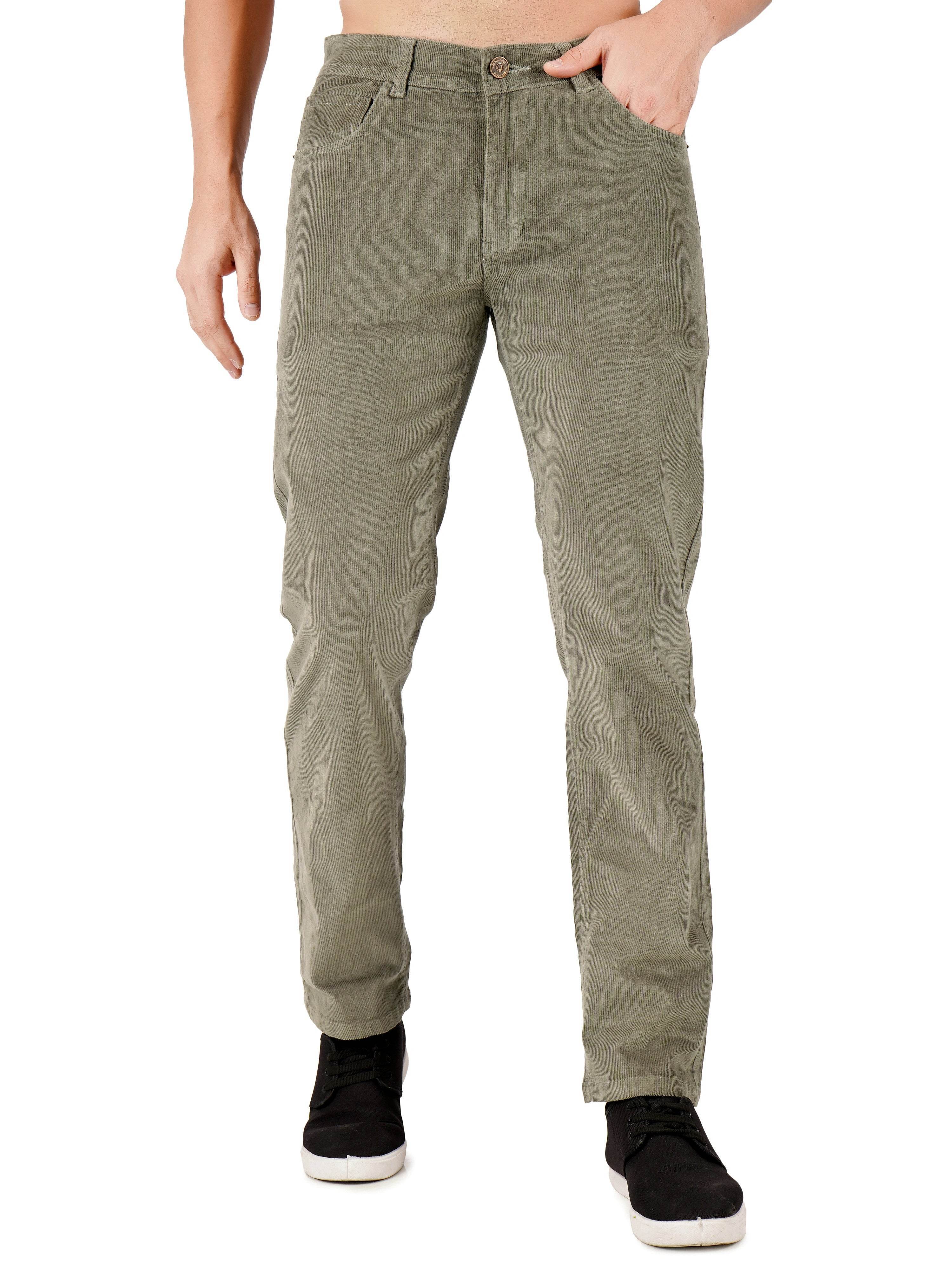 Corduroy Regular Fit Stretchable Jeans – Ash Grey - Flaked