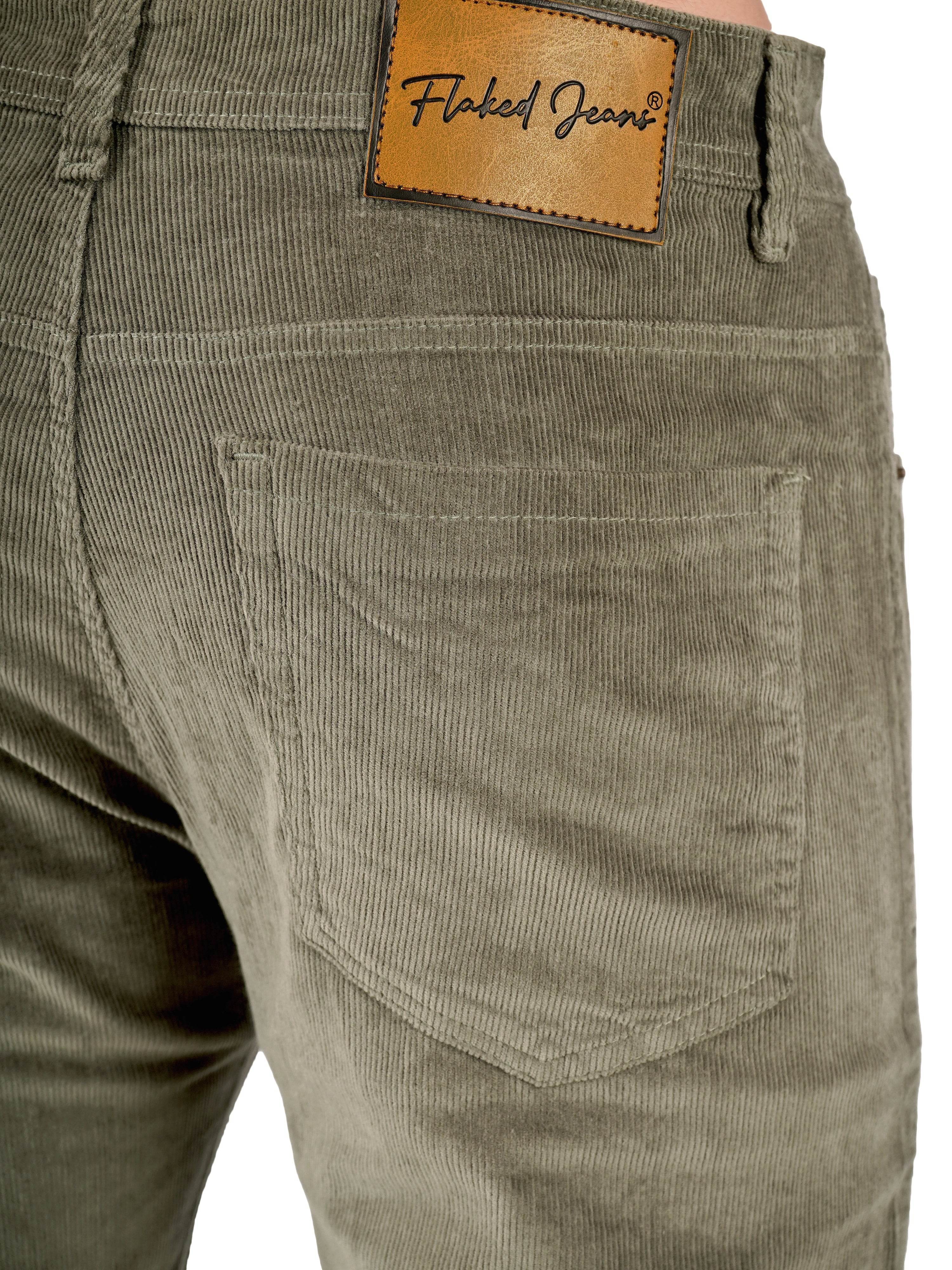 Corduroy Regular Fit Stretchable Jeans – Ash Grey - Flaked