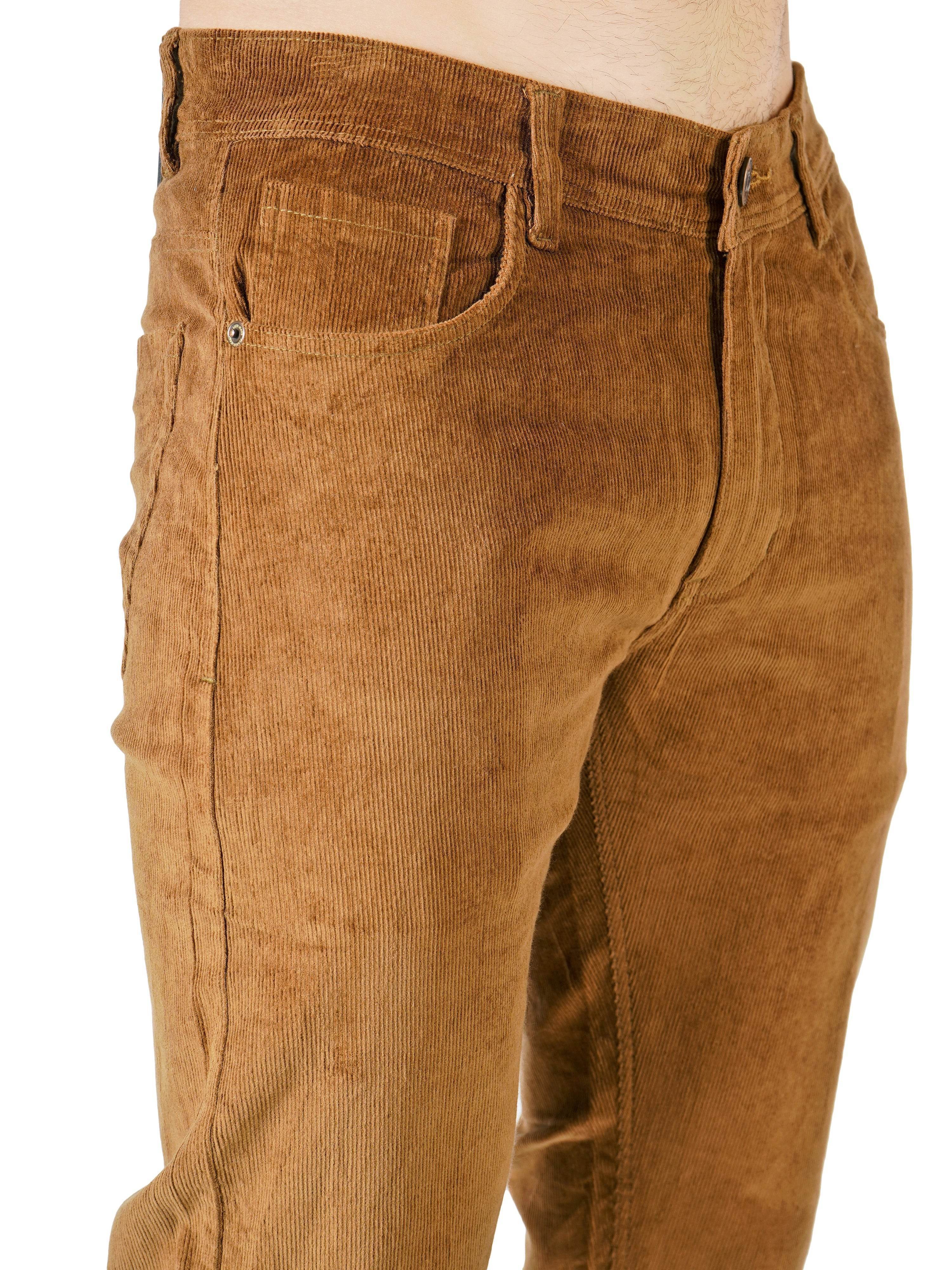 Corduroy Regular Fit Stretchable Jeans – Bronze Tan - Flaked