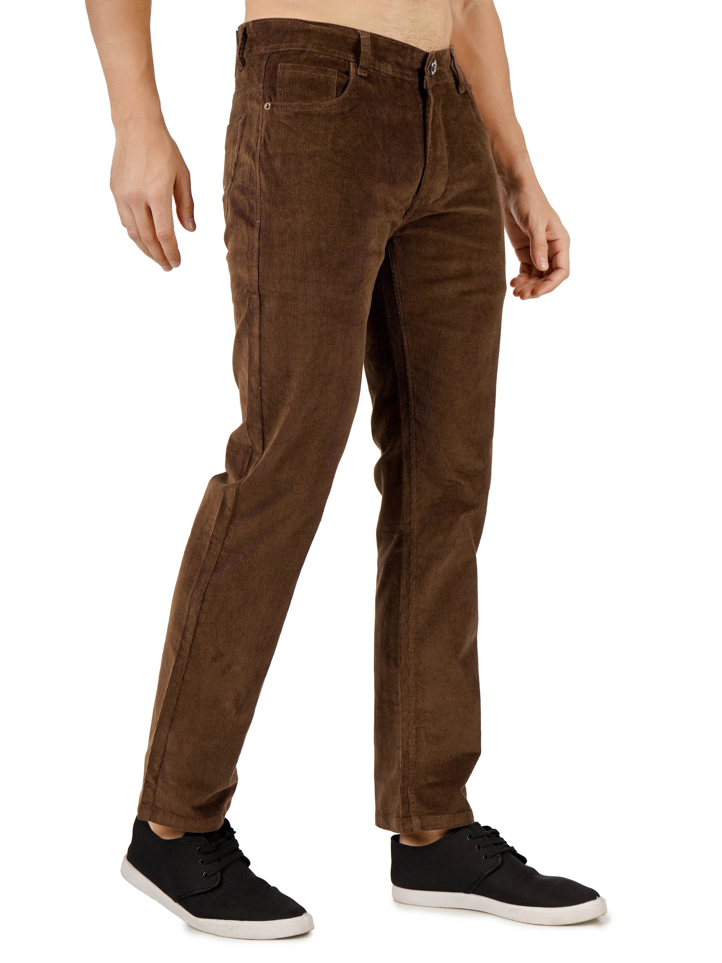 Corduroy Regular Fit Stretchable Jeans – Espresso Brown - Flaked
