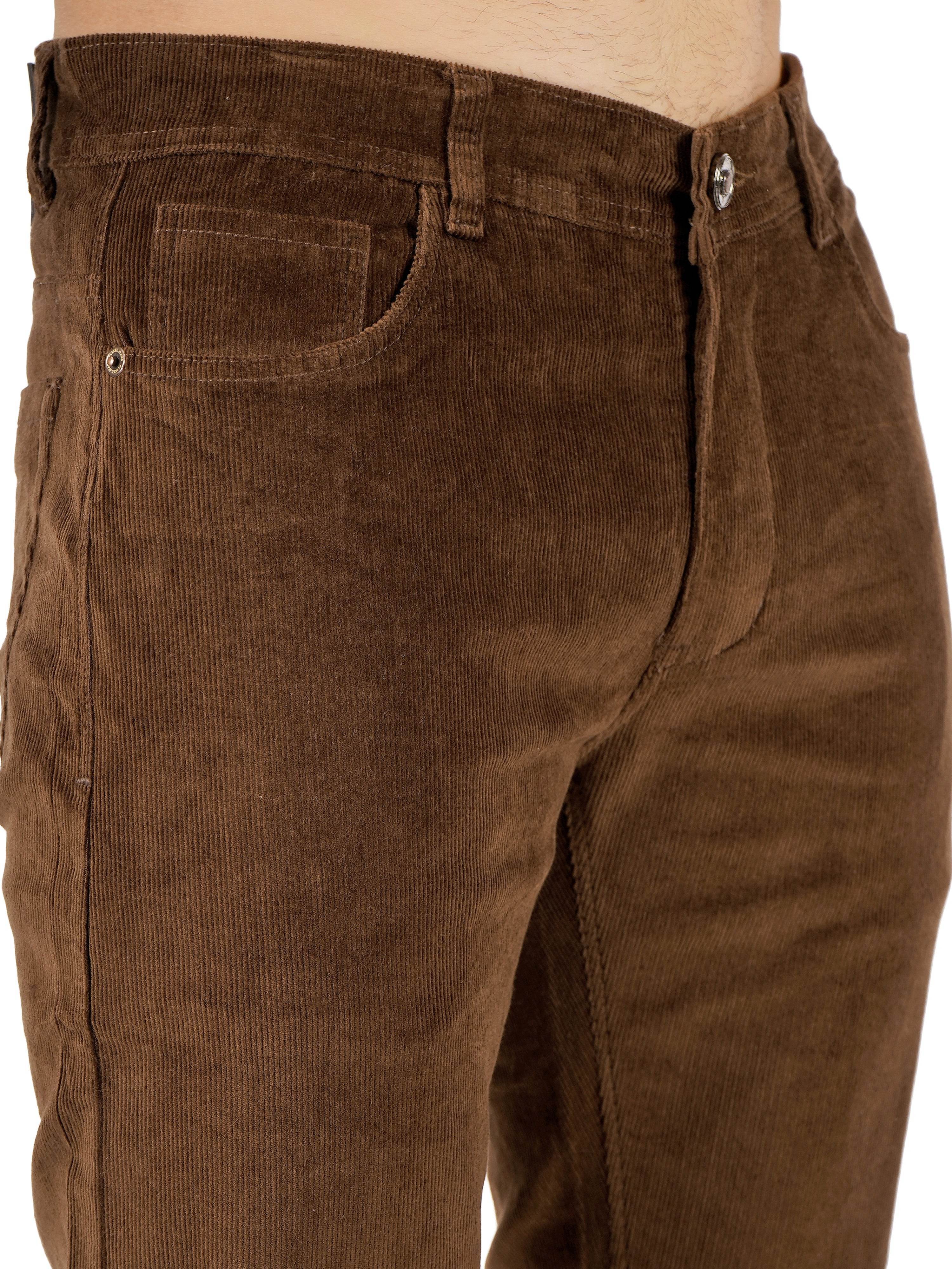 Corduroy Regular Fit Stretchable Jeans – Espresso Brown - Flaked