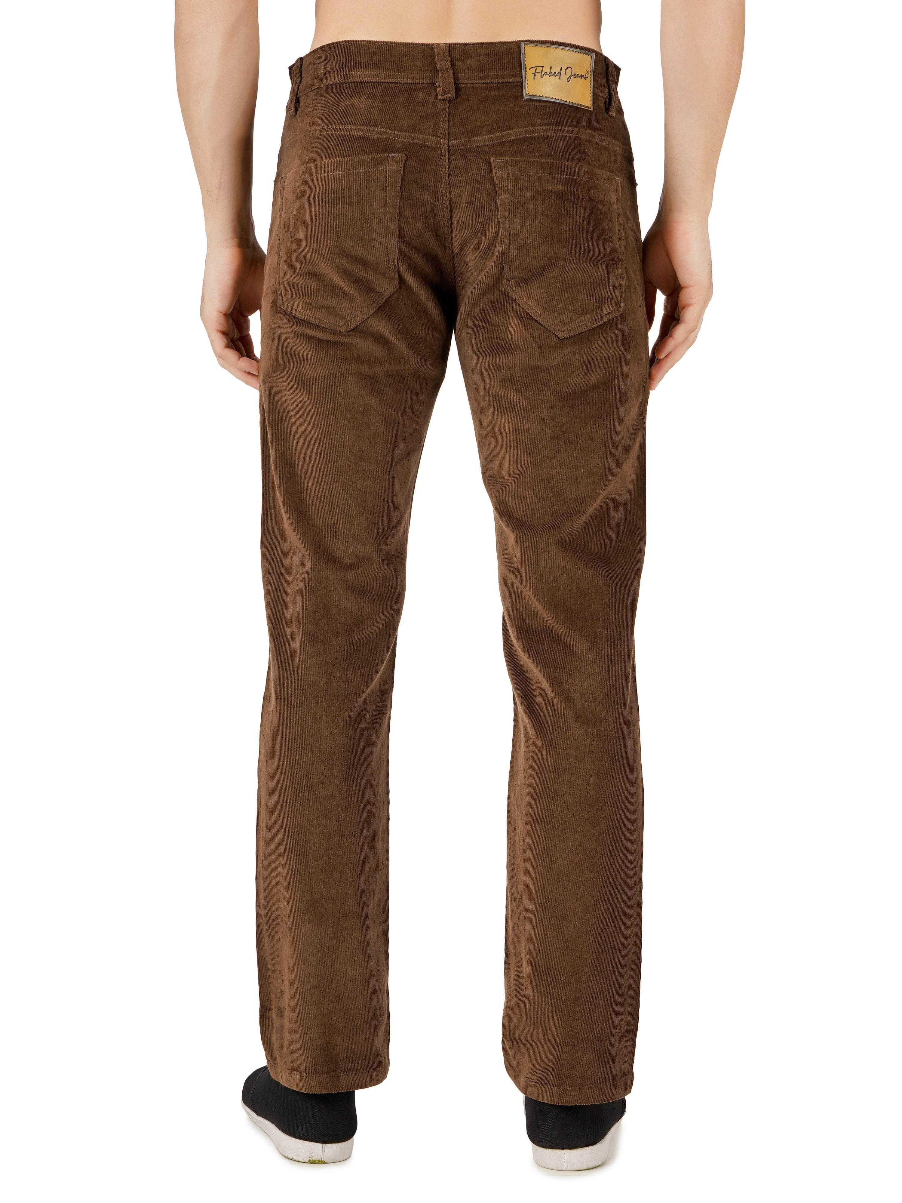 Corduroy Regular Fit Stretchable Jeans – Espresso Brown - Flaked