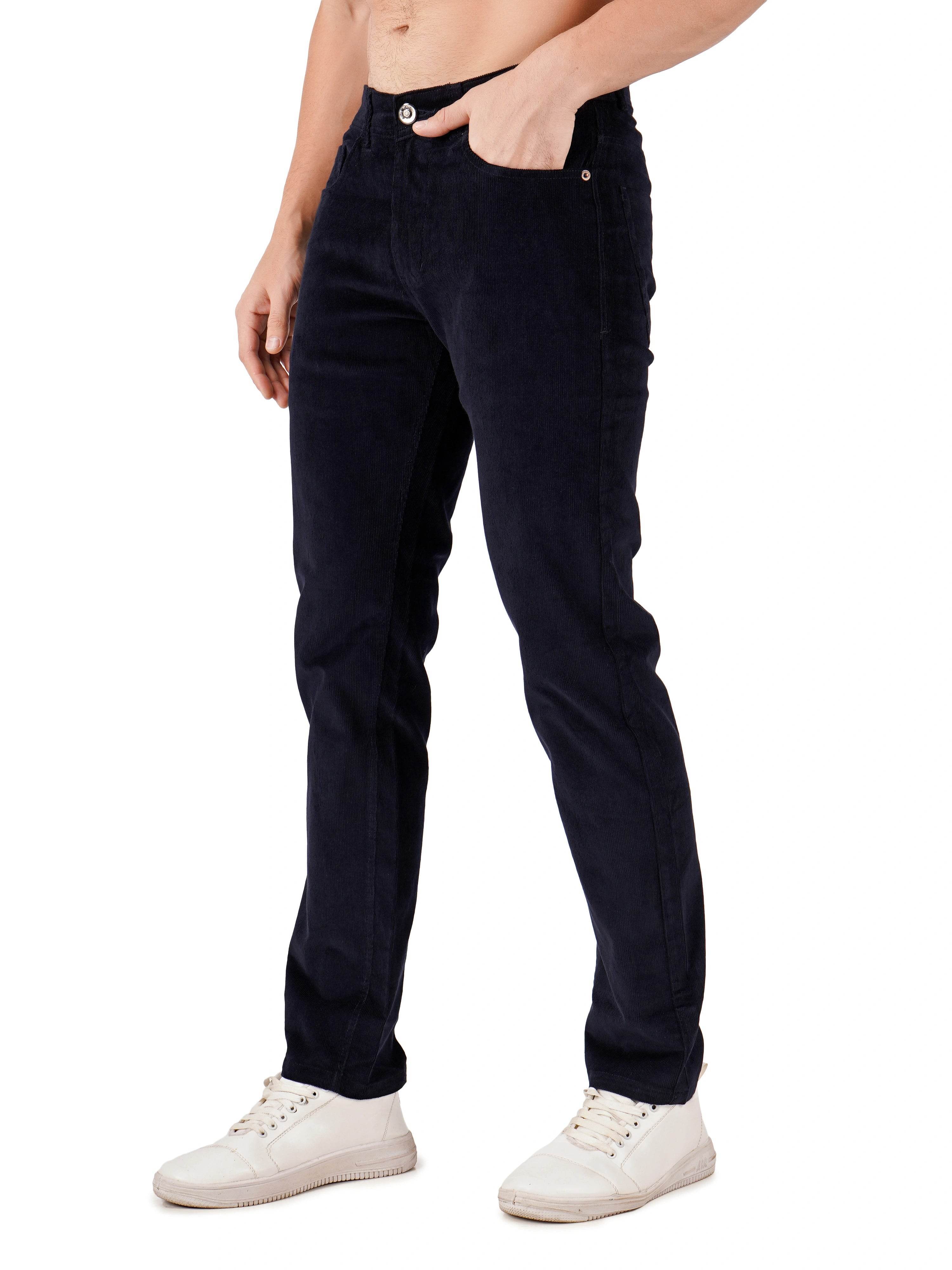 Corduroy Regular Fit Stretchable Jeans – Midnight Navy - Flaked