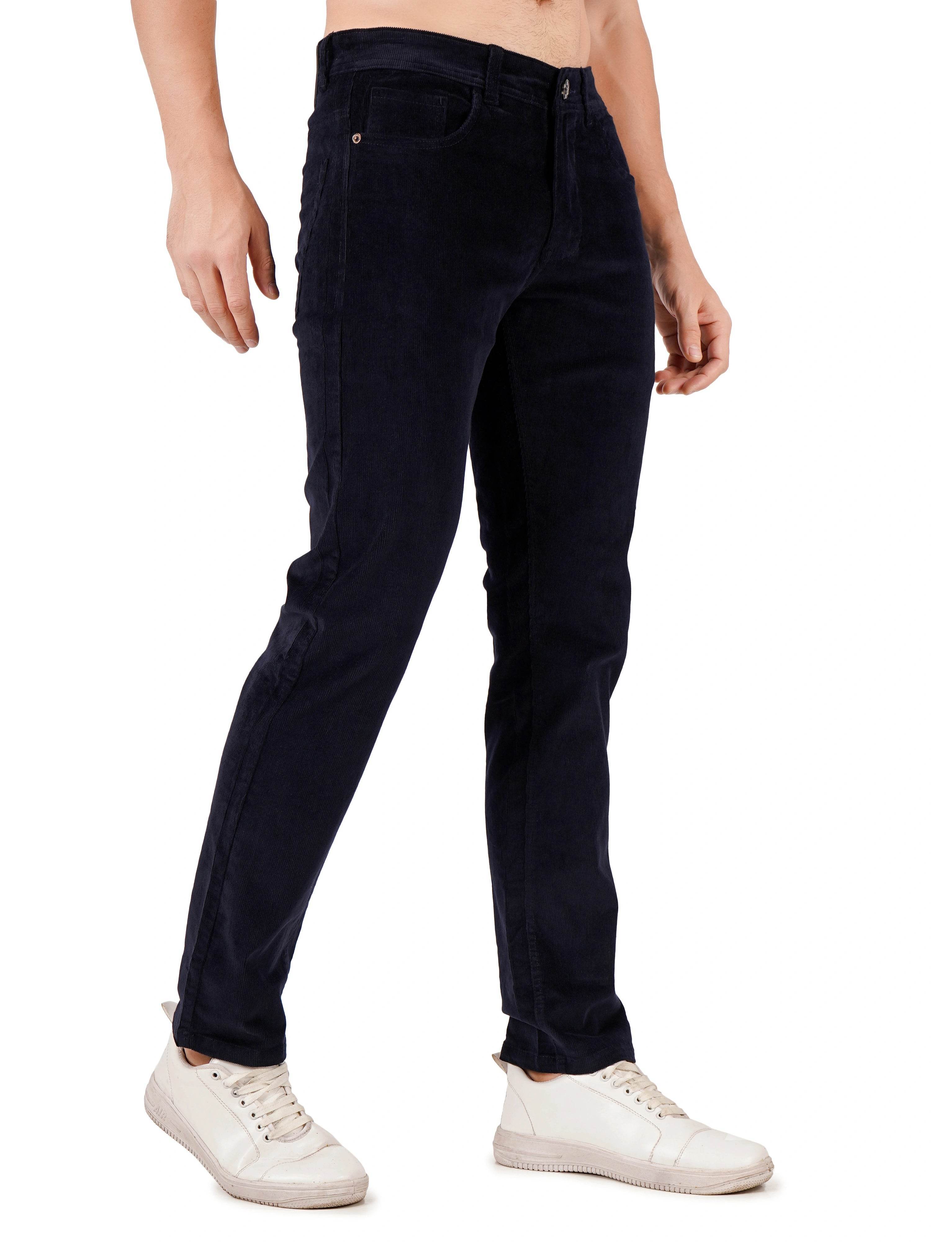 Corduroy Regular Fit Stretchable Jeans – Midnight Navy - Flaked