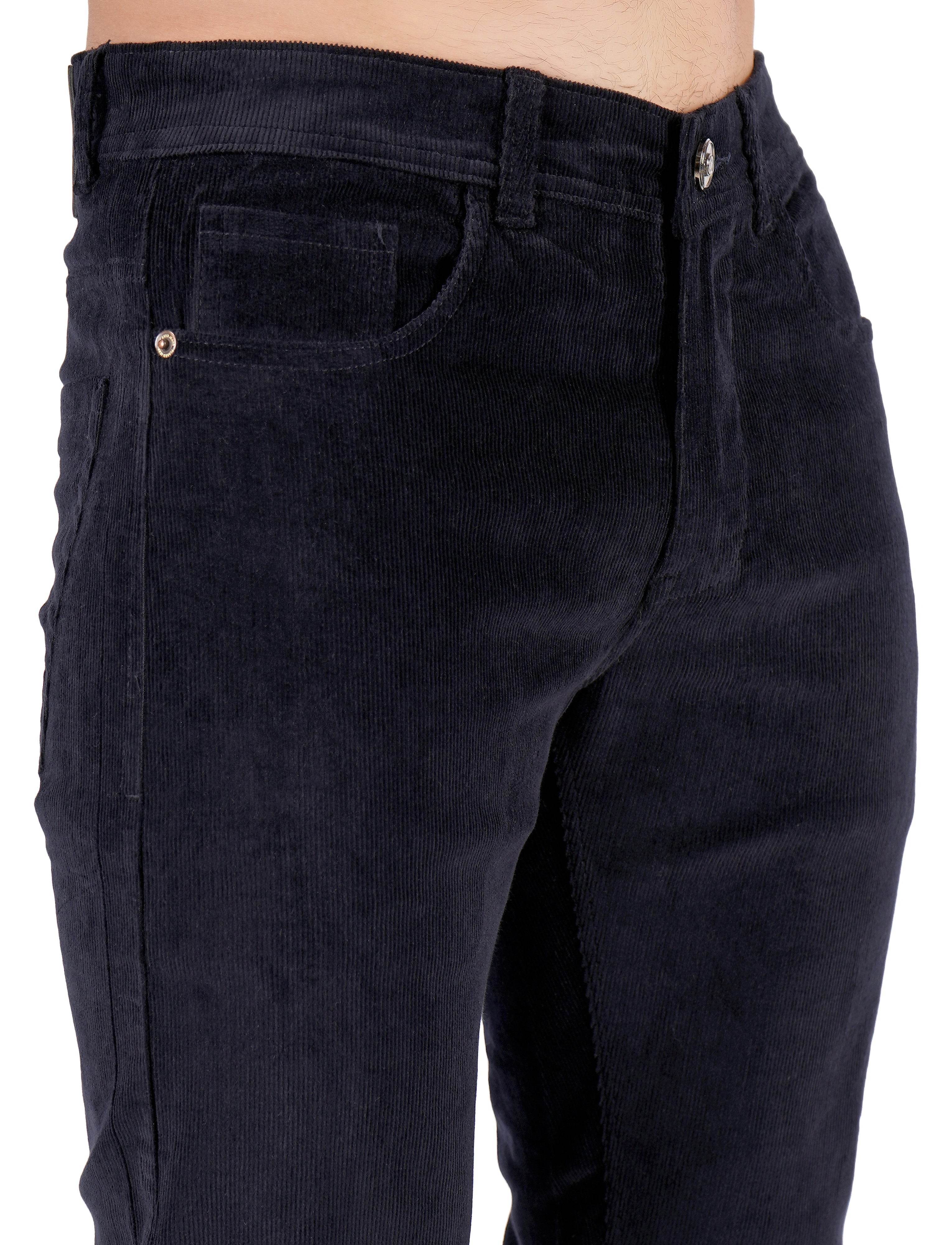 Corduroy Regular Fit Stretchable Jeans – Midnight Navy - Flaked