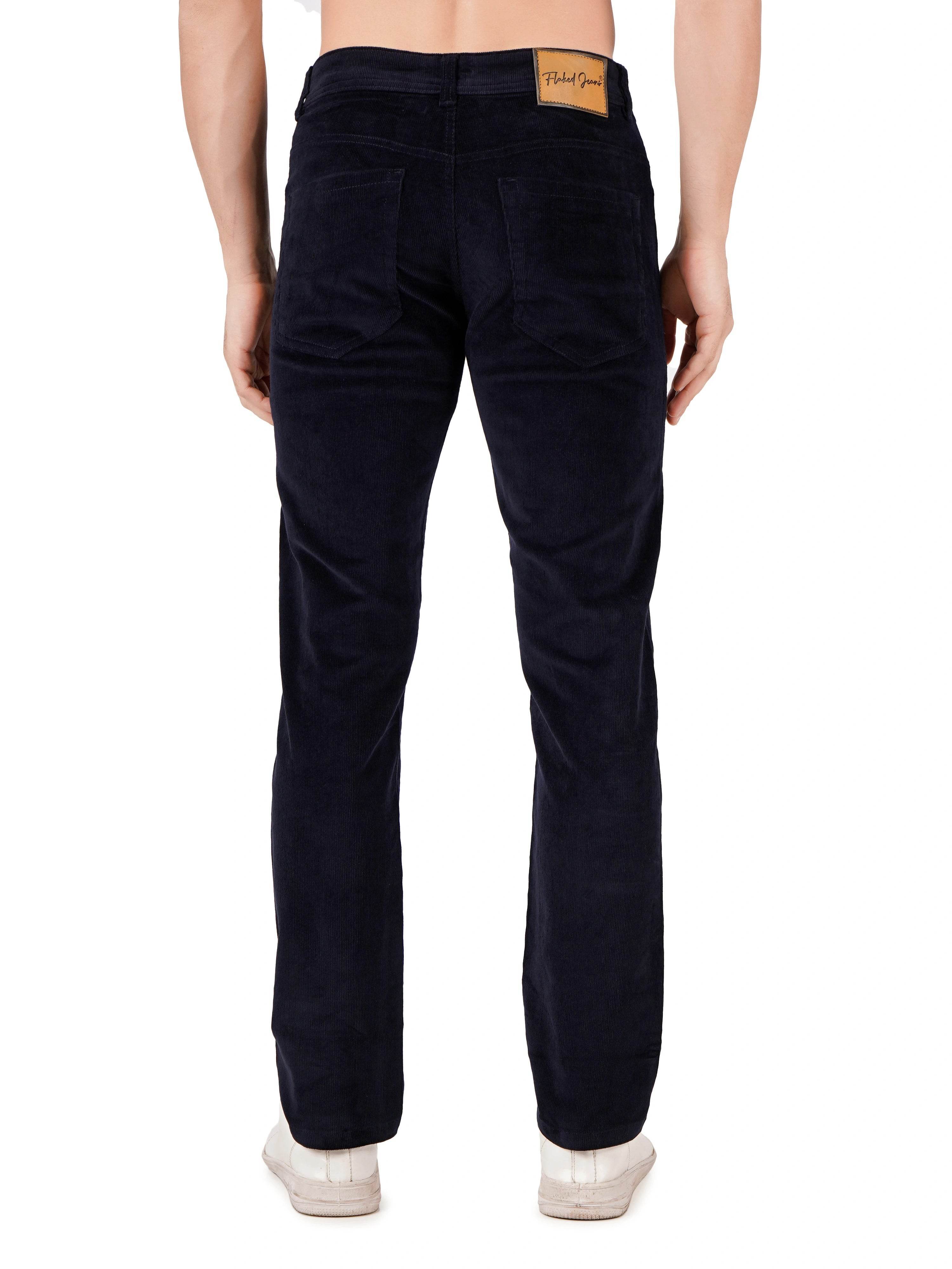 Corduroy Regular Fit Stretchable Jeans – Midnight Navy - Flaked
