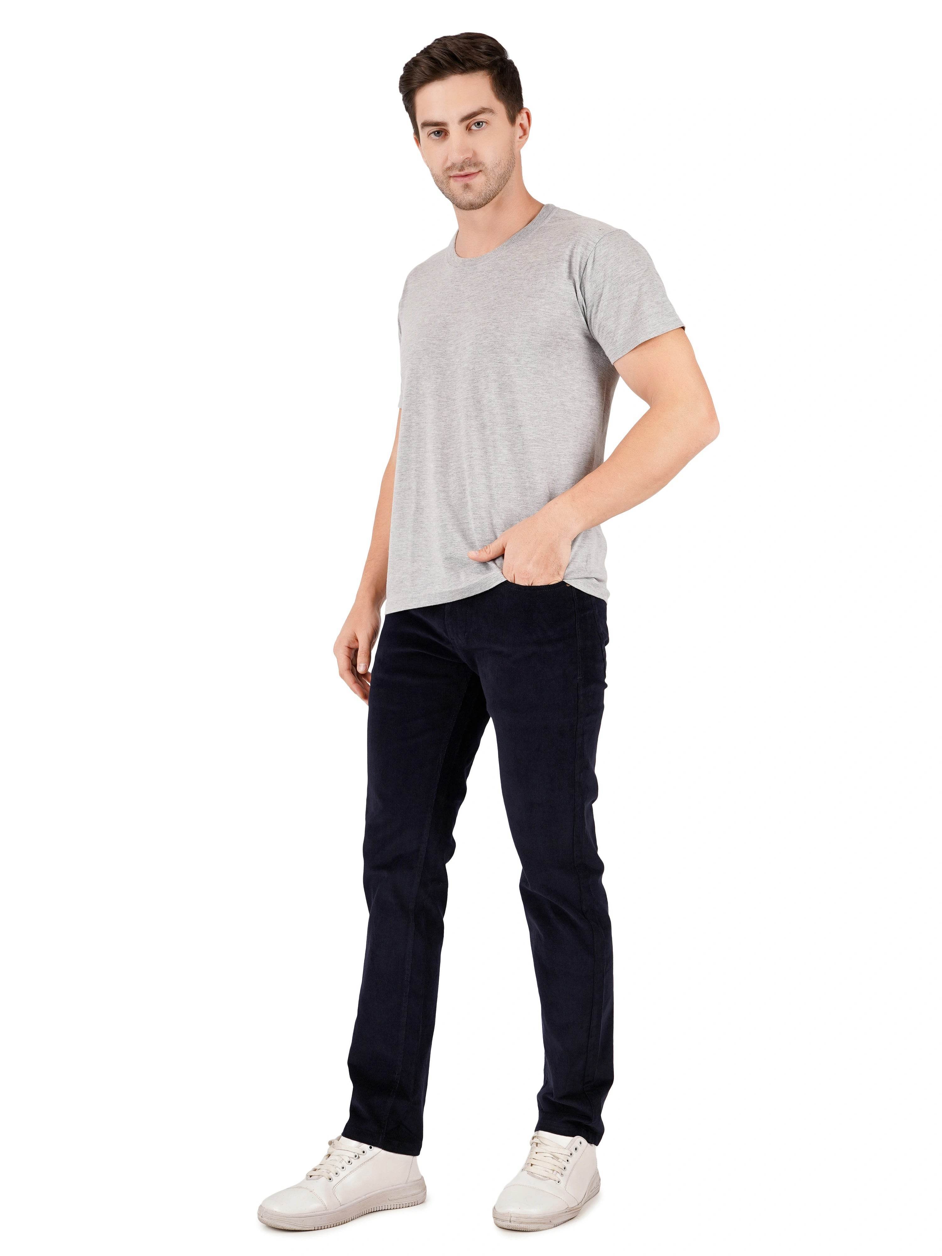 Corduroy Regular Fit Stretchable Jeans – Midnight Navy - Flaked