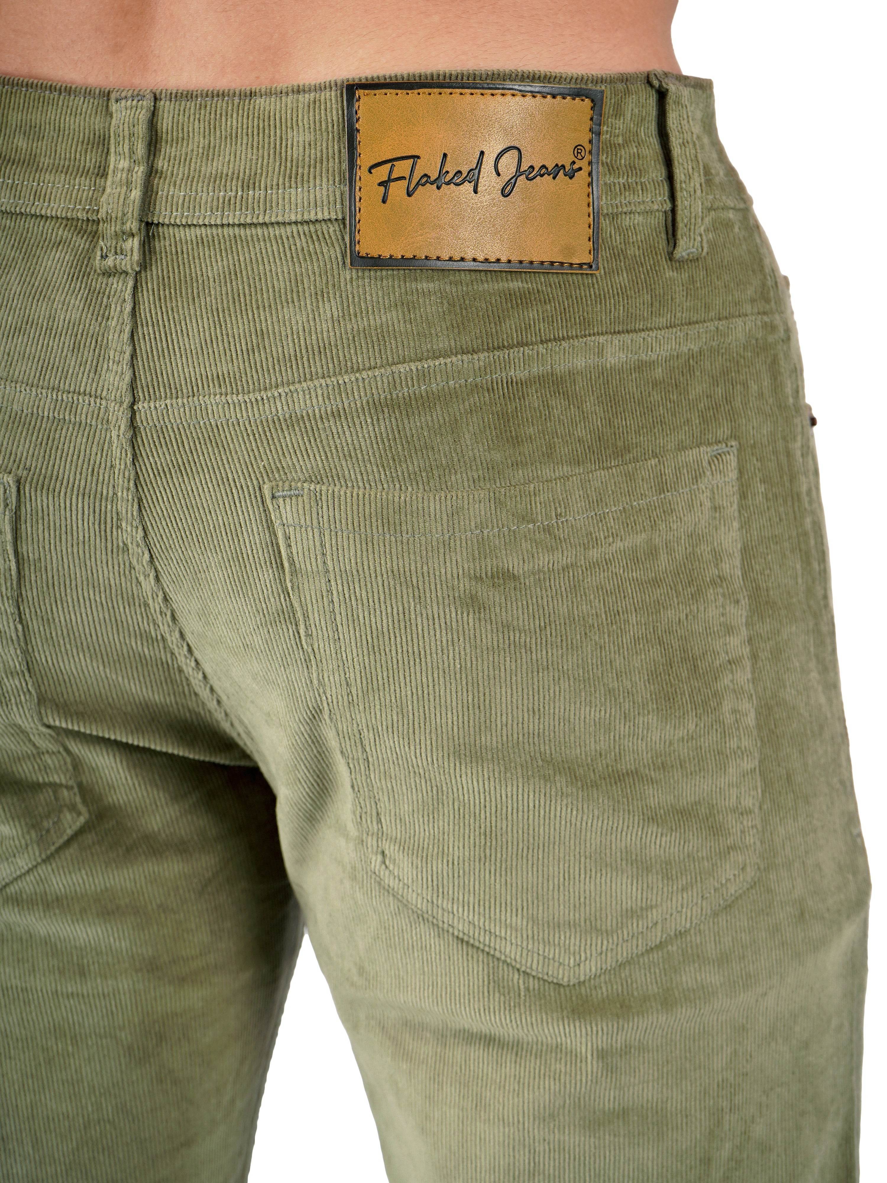 Corduroy Regular Fit Stretchable Jeans – Sage Green - Flaked