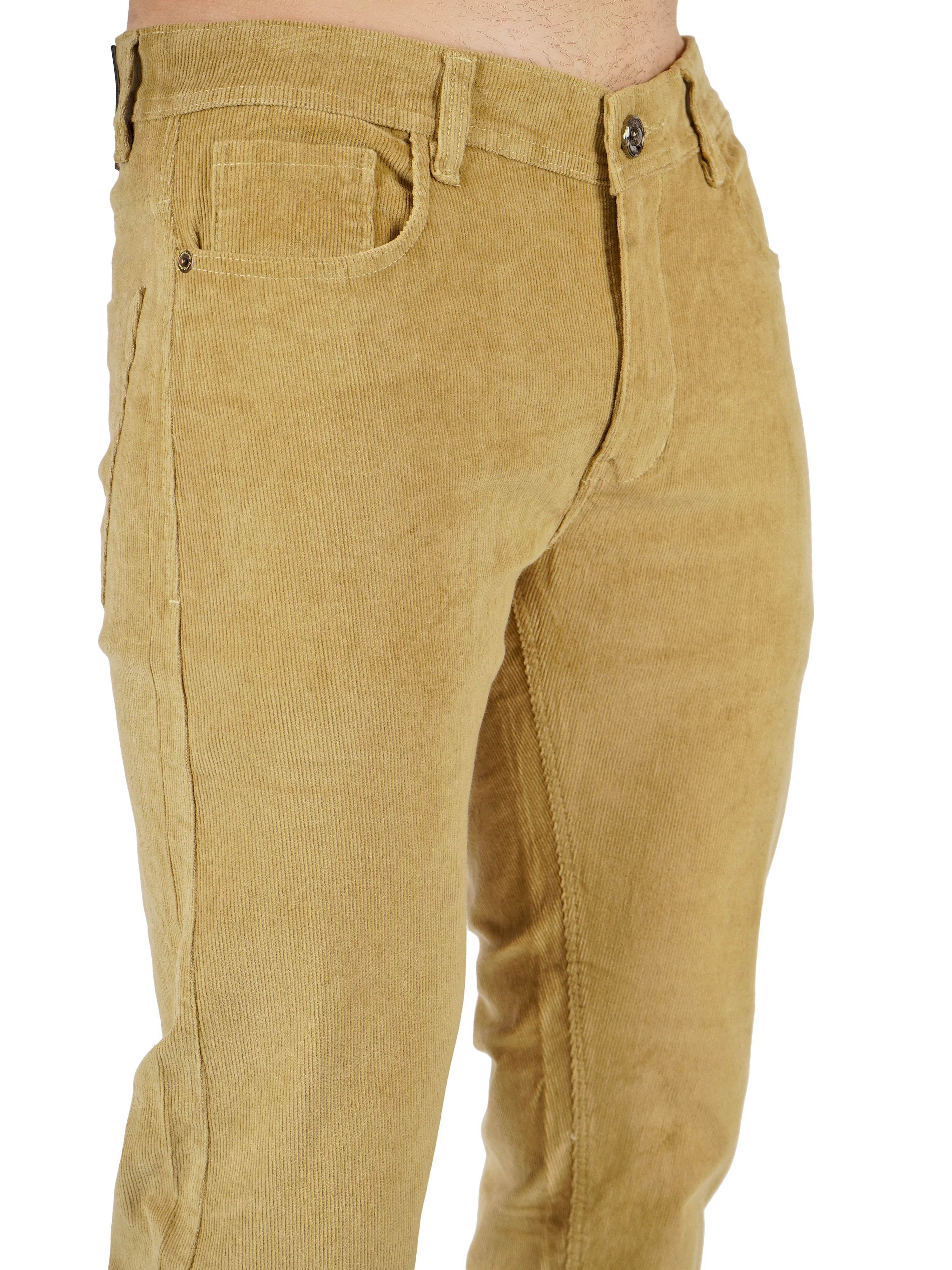 Corduroy Regular Fit Stretchable Jeans – Soft Khaki - Flaked