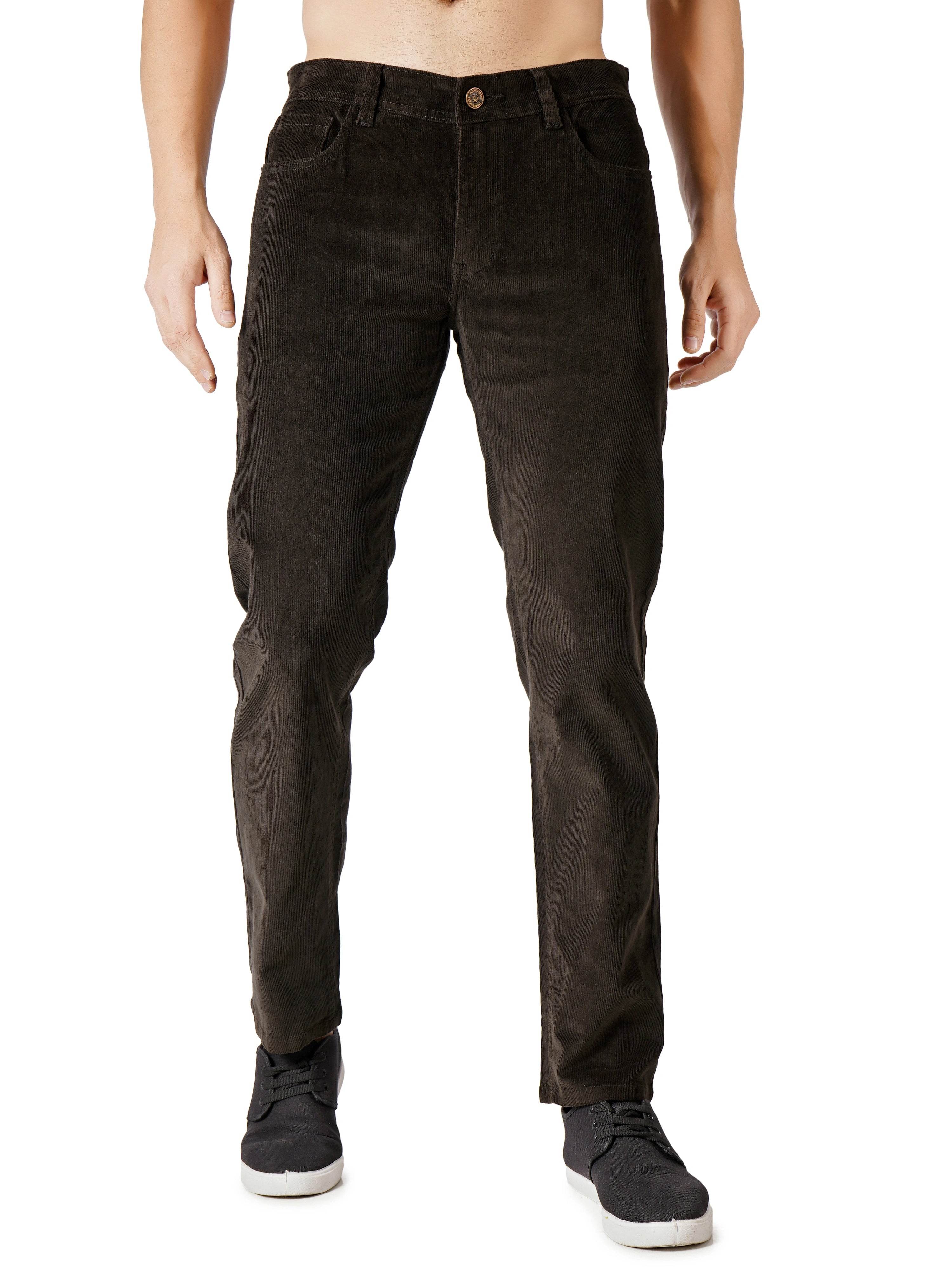 Corduroy Regular Fit Stretchable Jeans – Woodland Olive - Flaked
