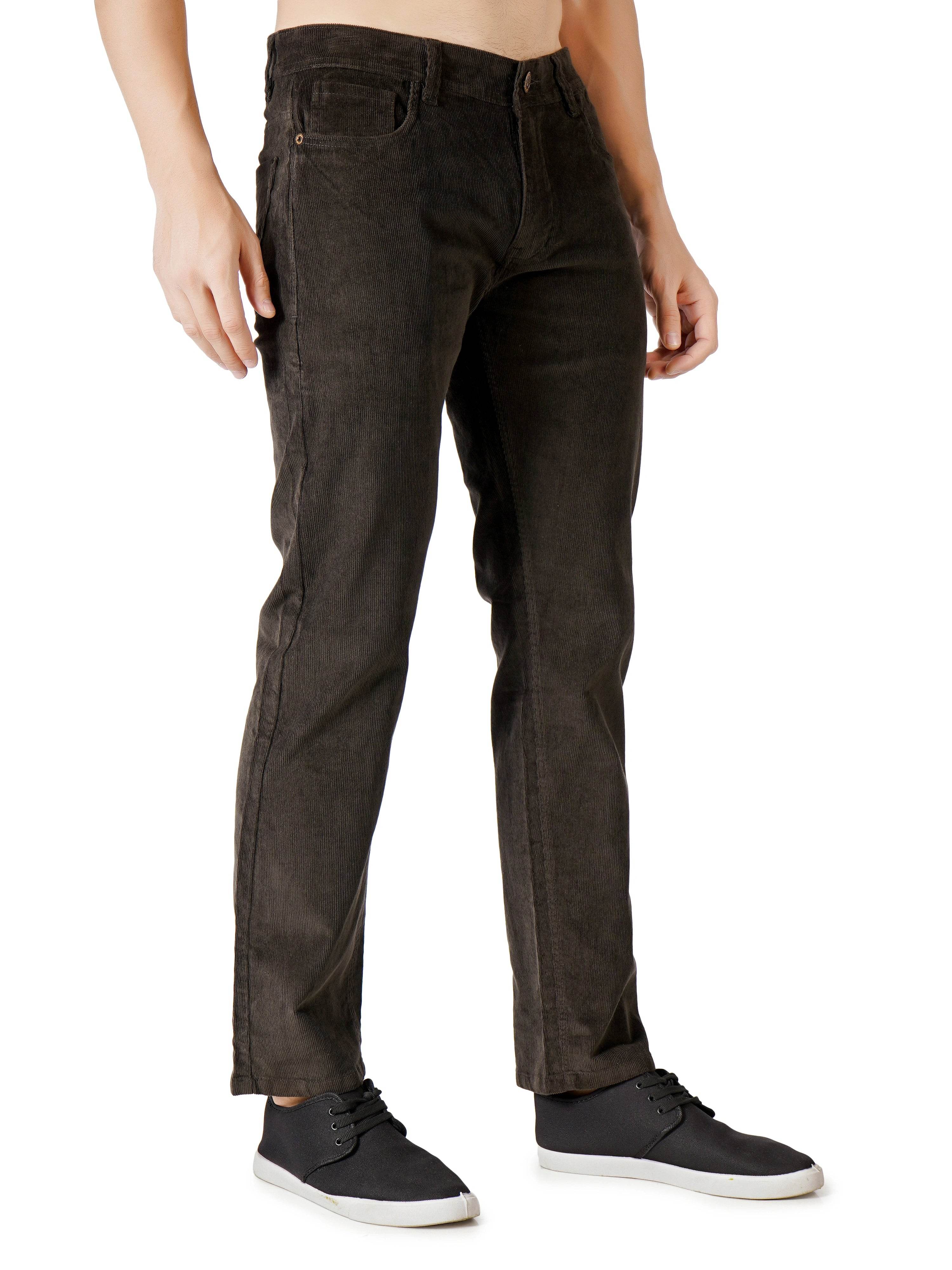 Corduroy Regular Fit Stretchable Jeans – Woodland Olive - Flaked