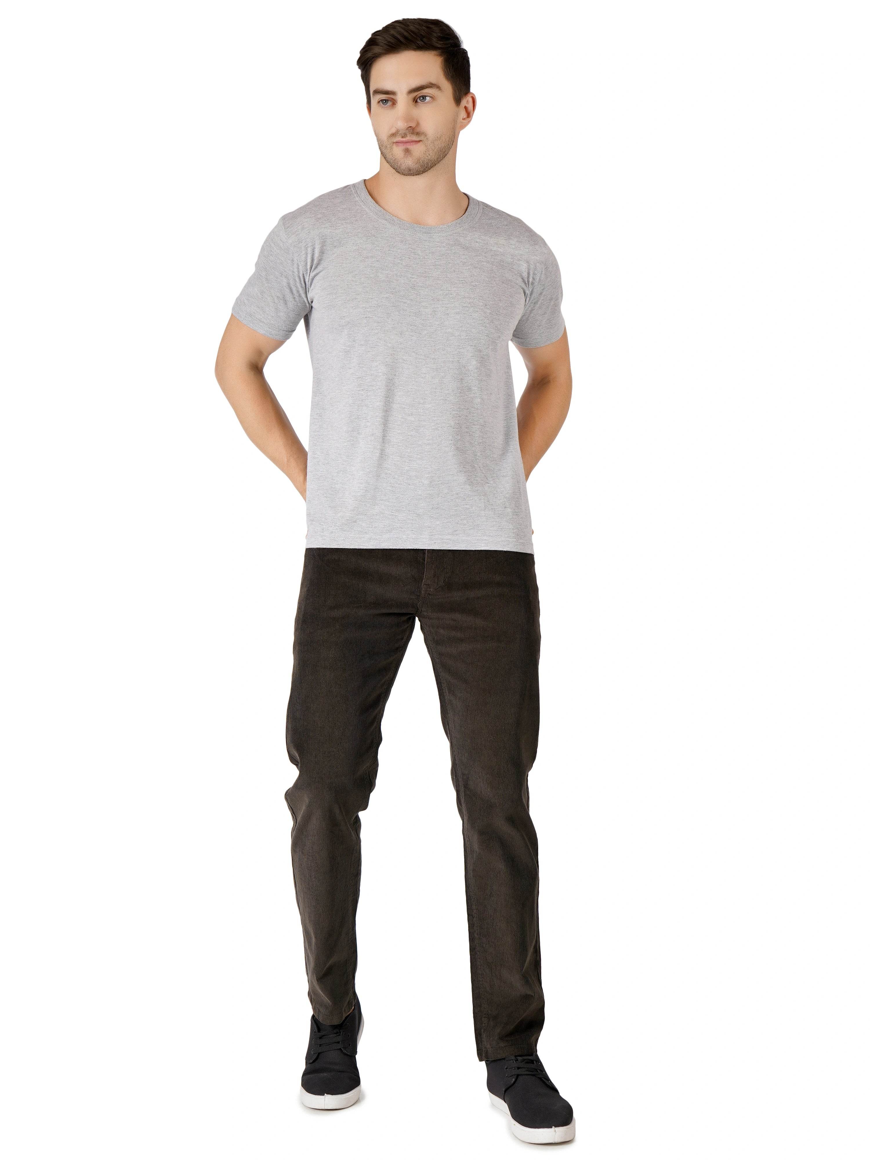 Corduroy Regular Fit Stretchable Jeans – Woodland Olive - Flaked