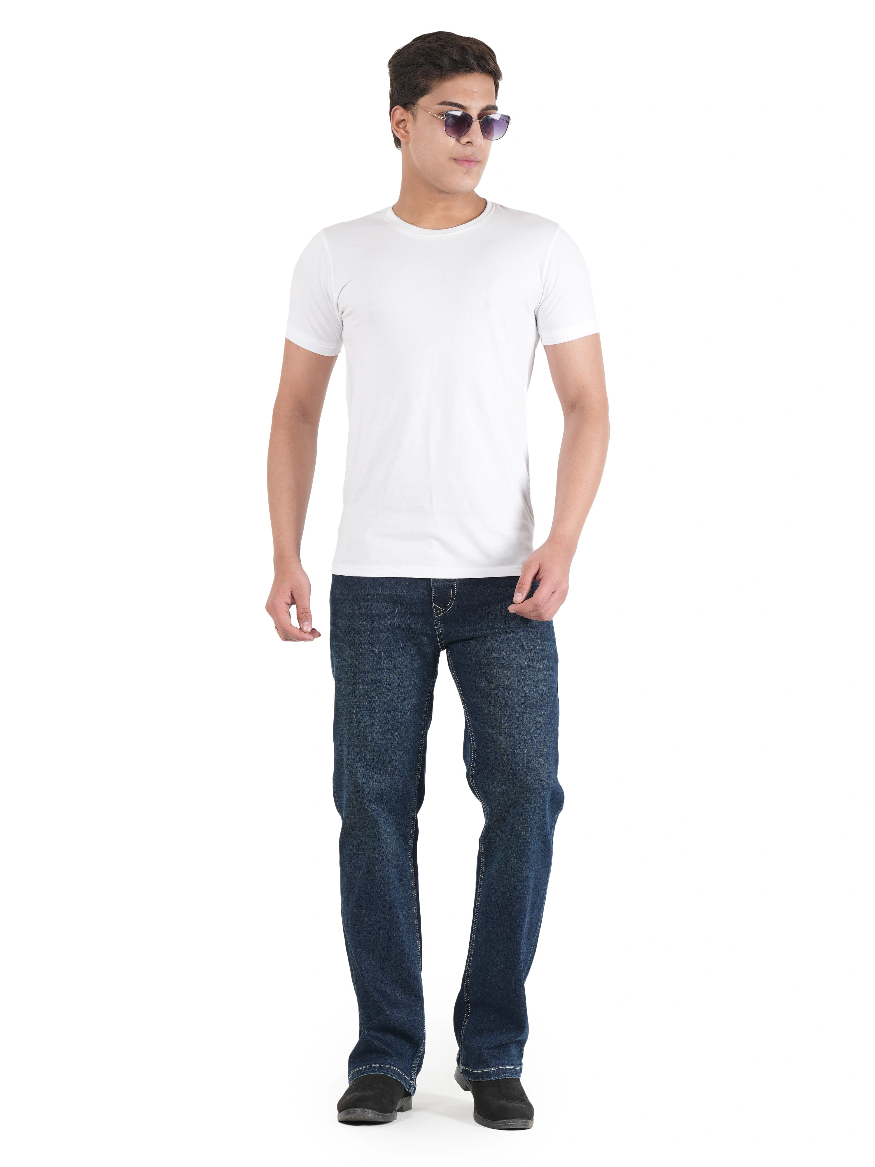 FLAKED Men’s Darkstone Blue Straight Fit Premium Denim Jeans