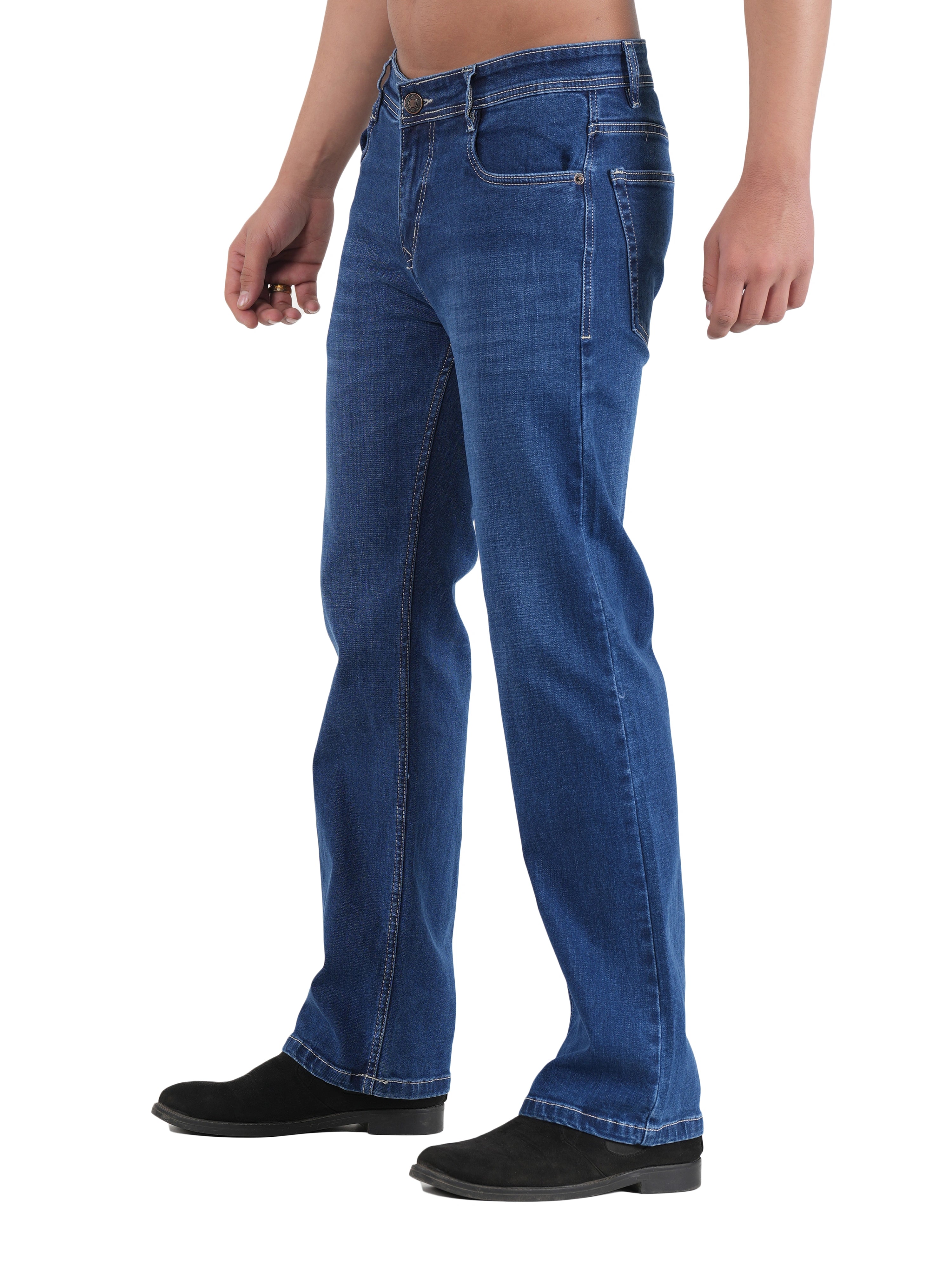 FLAKED Men’s Classic Indigo Straight Fit Stretch Denim Jeans