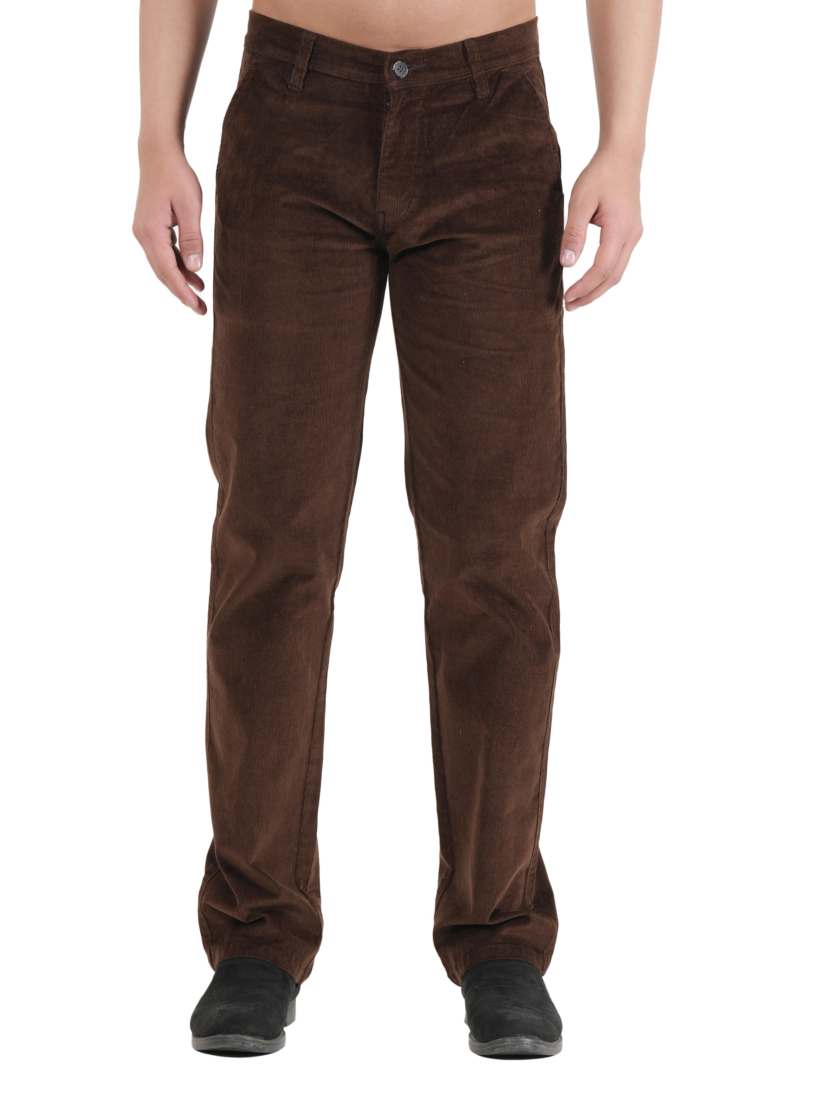Corduroy Relaxed Fit Stretchable Trouser - Cocoa Drift