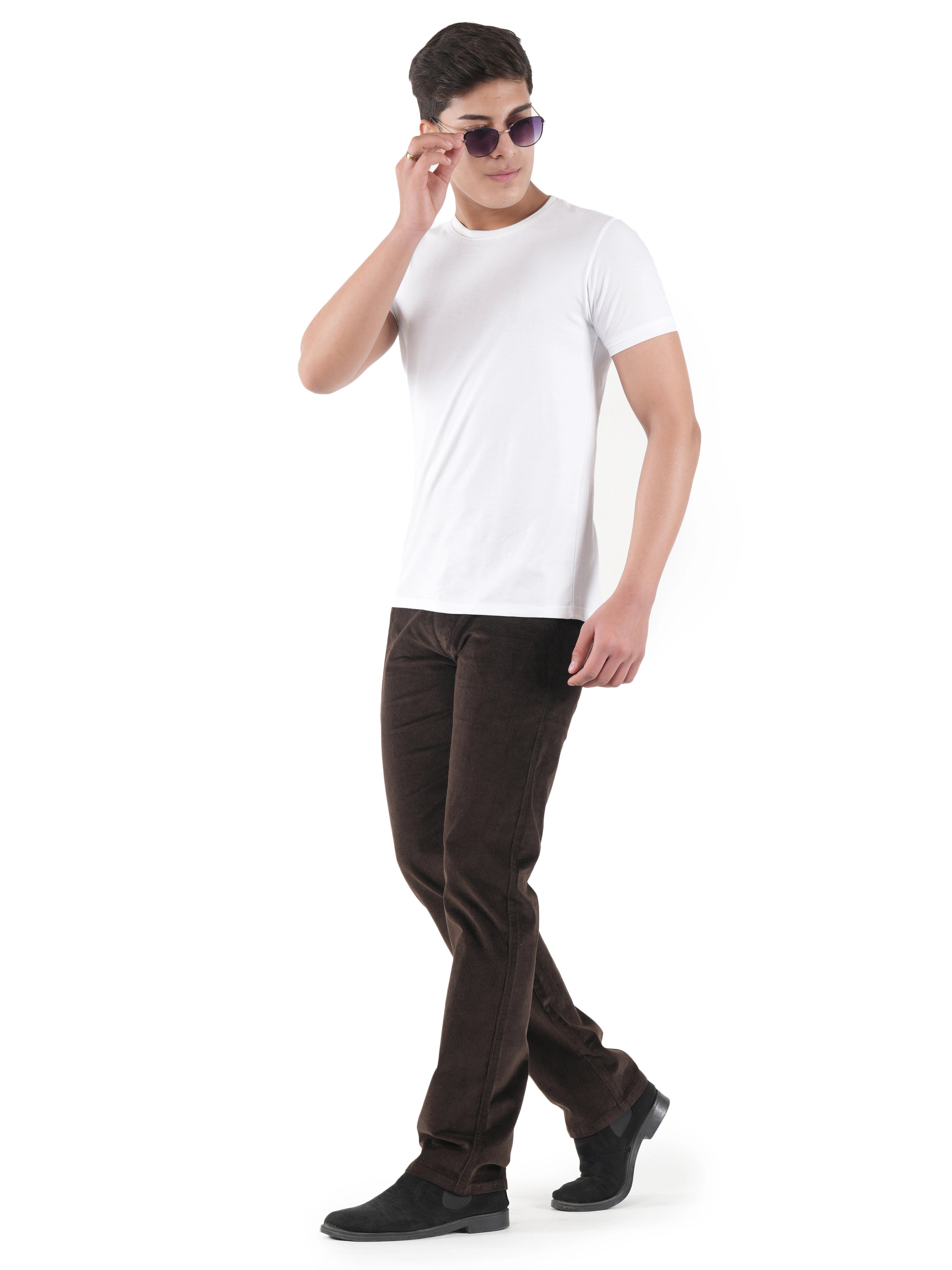 Corduroy Relaxed Fit Stretchable Trouser - Woodland Olive