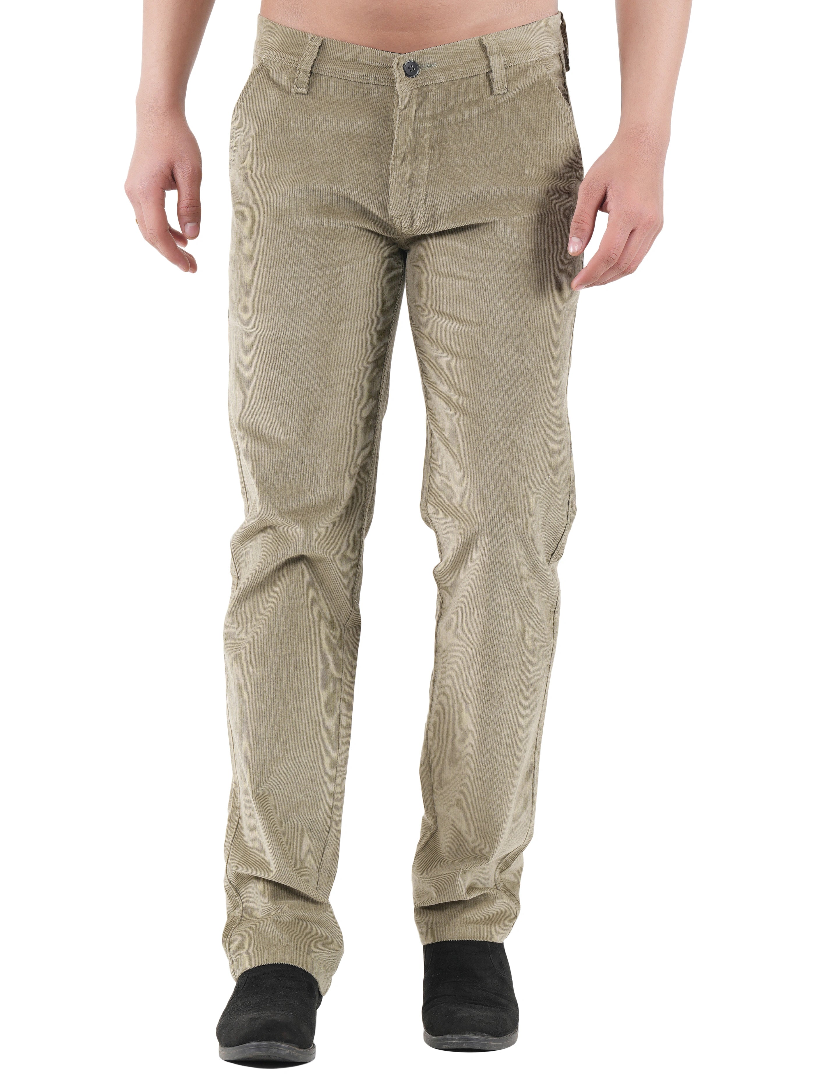 Corduroy Relaxed Fit Stretchable Trouser - Quiet Dune