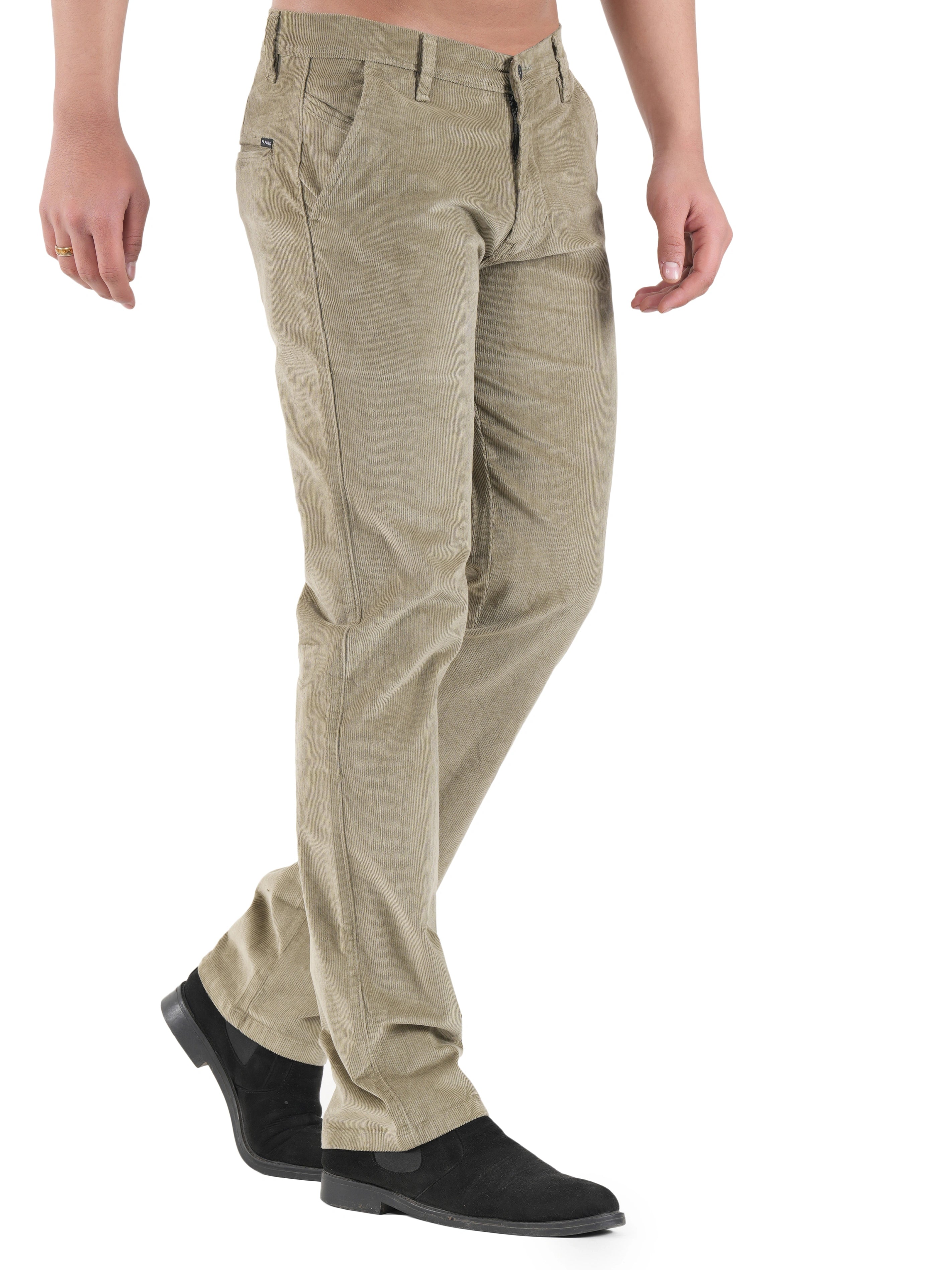 Corduroy Relaxed Fit Stretchable Trouser - Quiet Dune