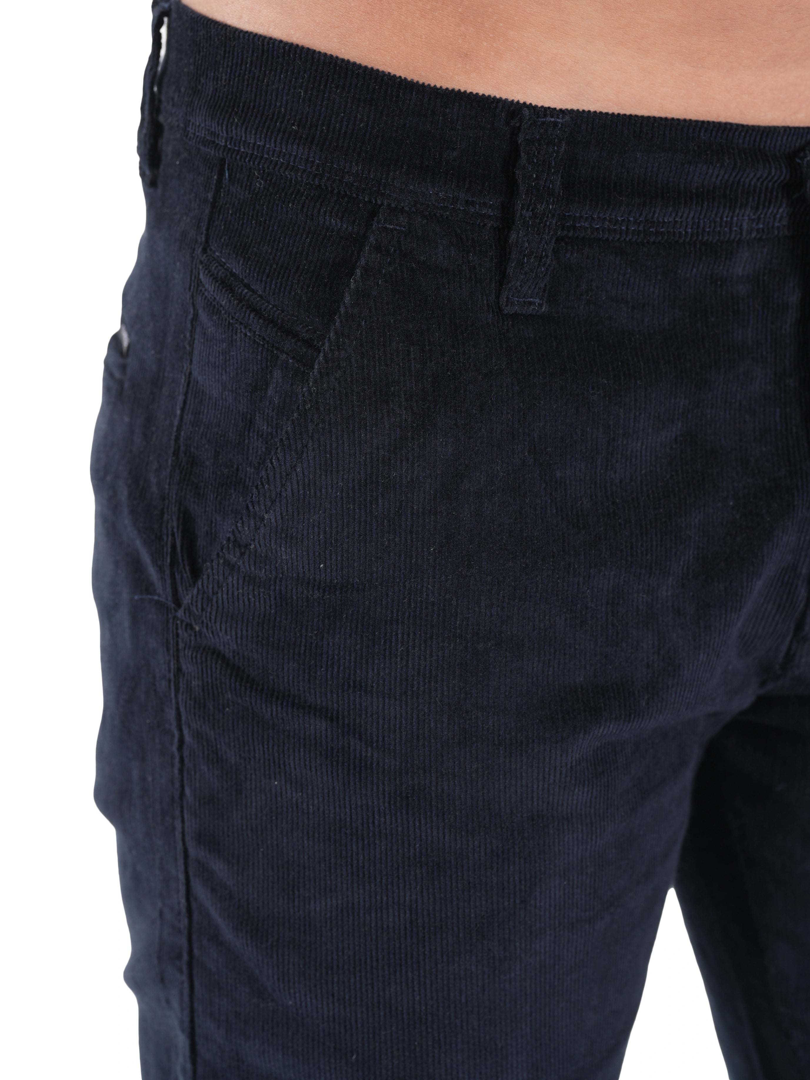 Corduroy Relaxed Fit Stretchable Trouser - Midnight Navy