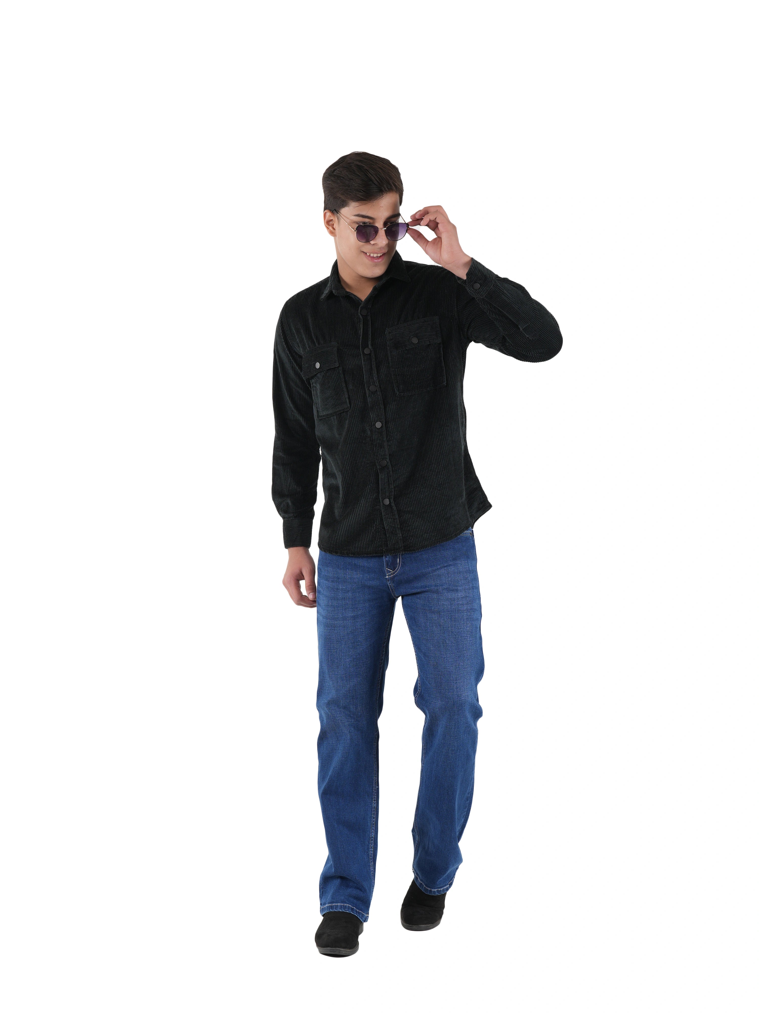 Corduroy Deep Teal Mid Wale Shirt