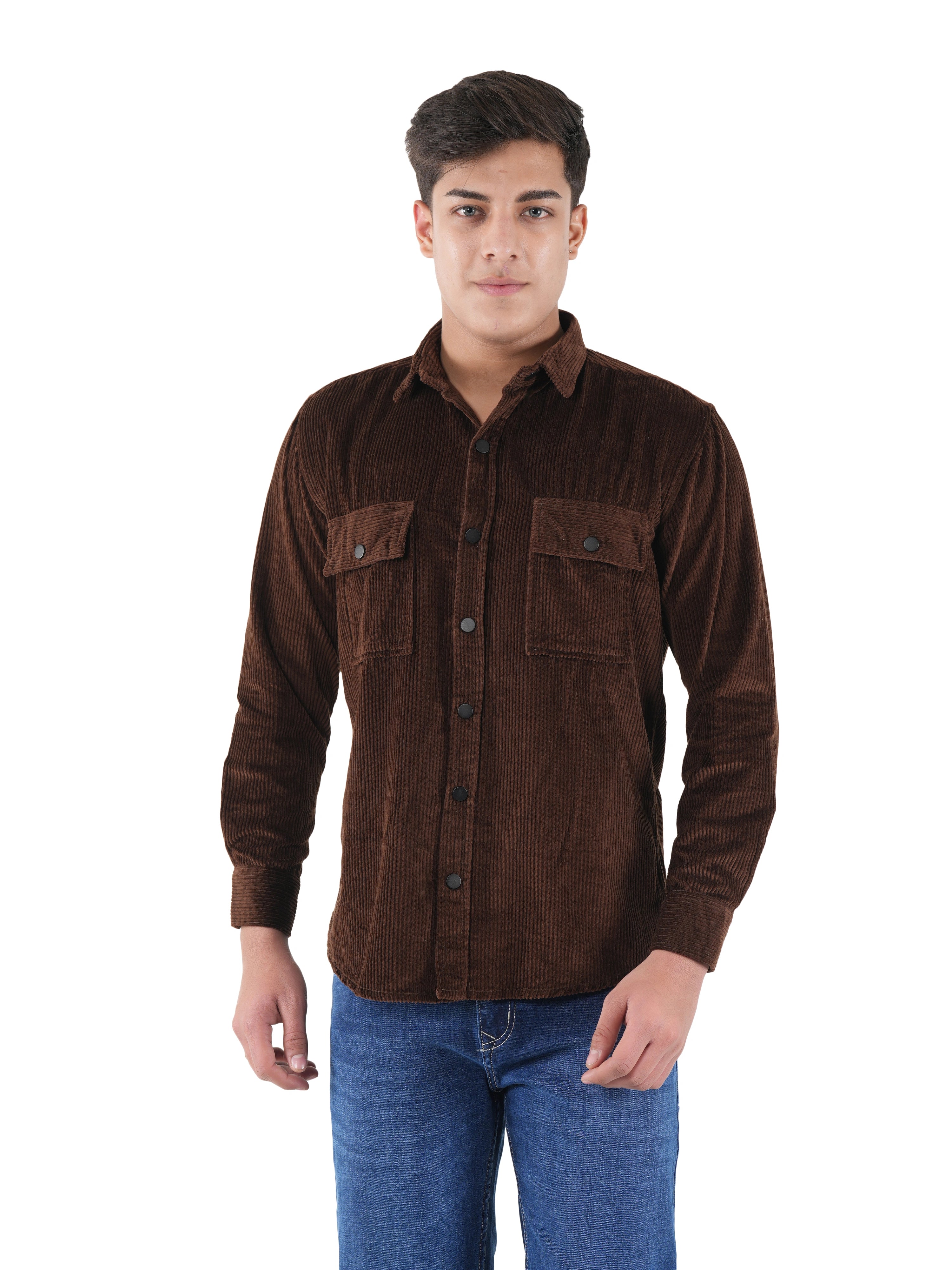 Corduroy Dark Mocha Mid Wale Shirt