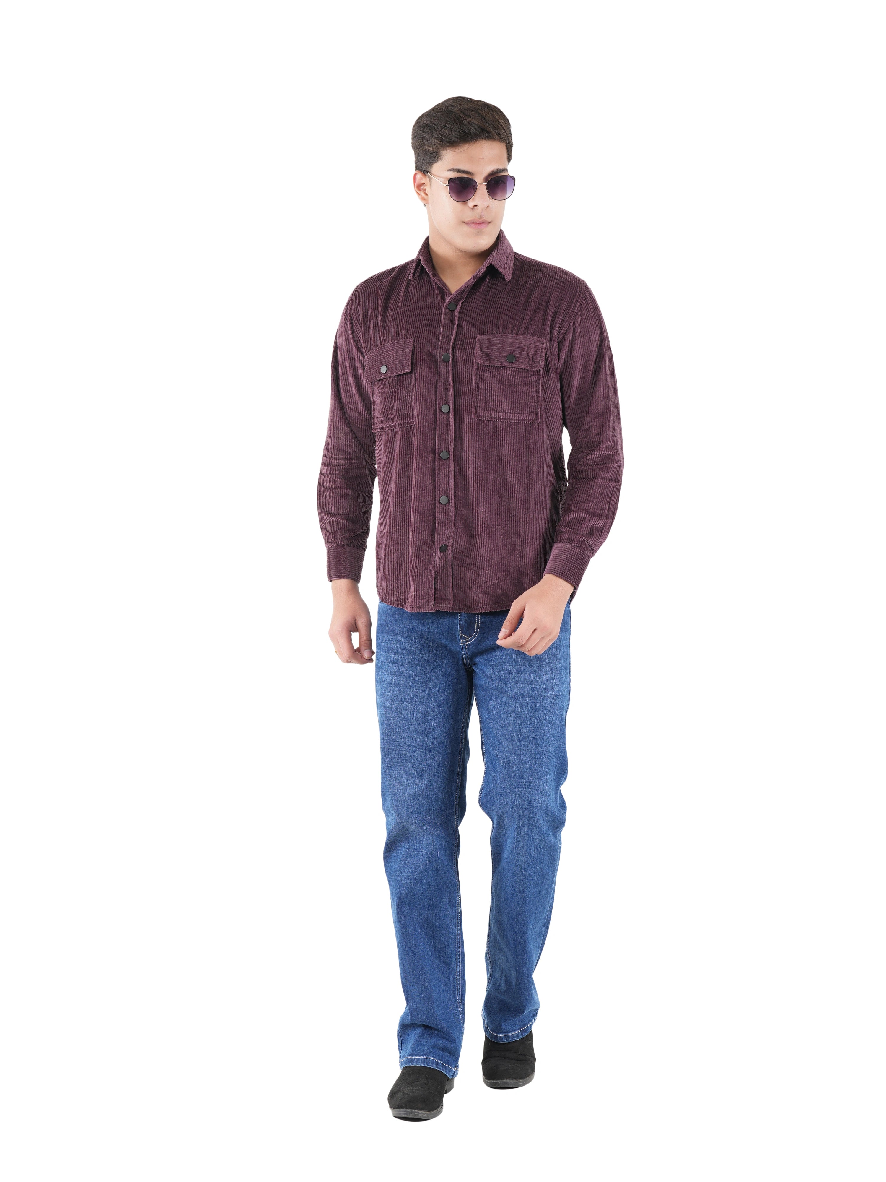 Corduroy Dusty Plum Mid Wale Shirt