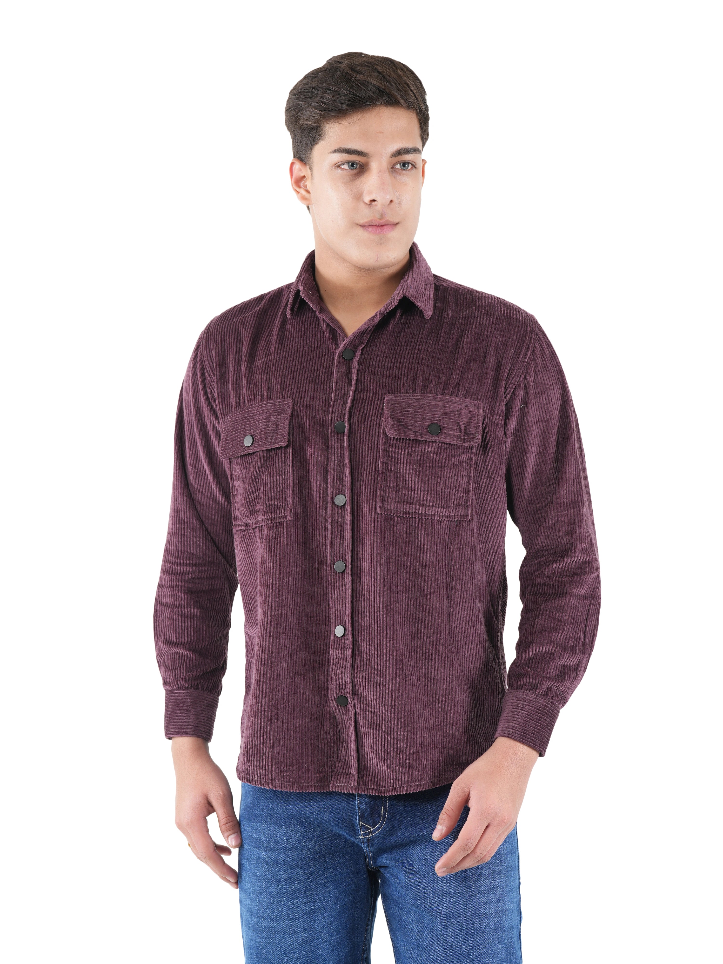Corduroy Dusty Plum Mid Wale Shirt
