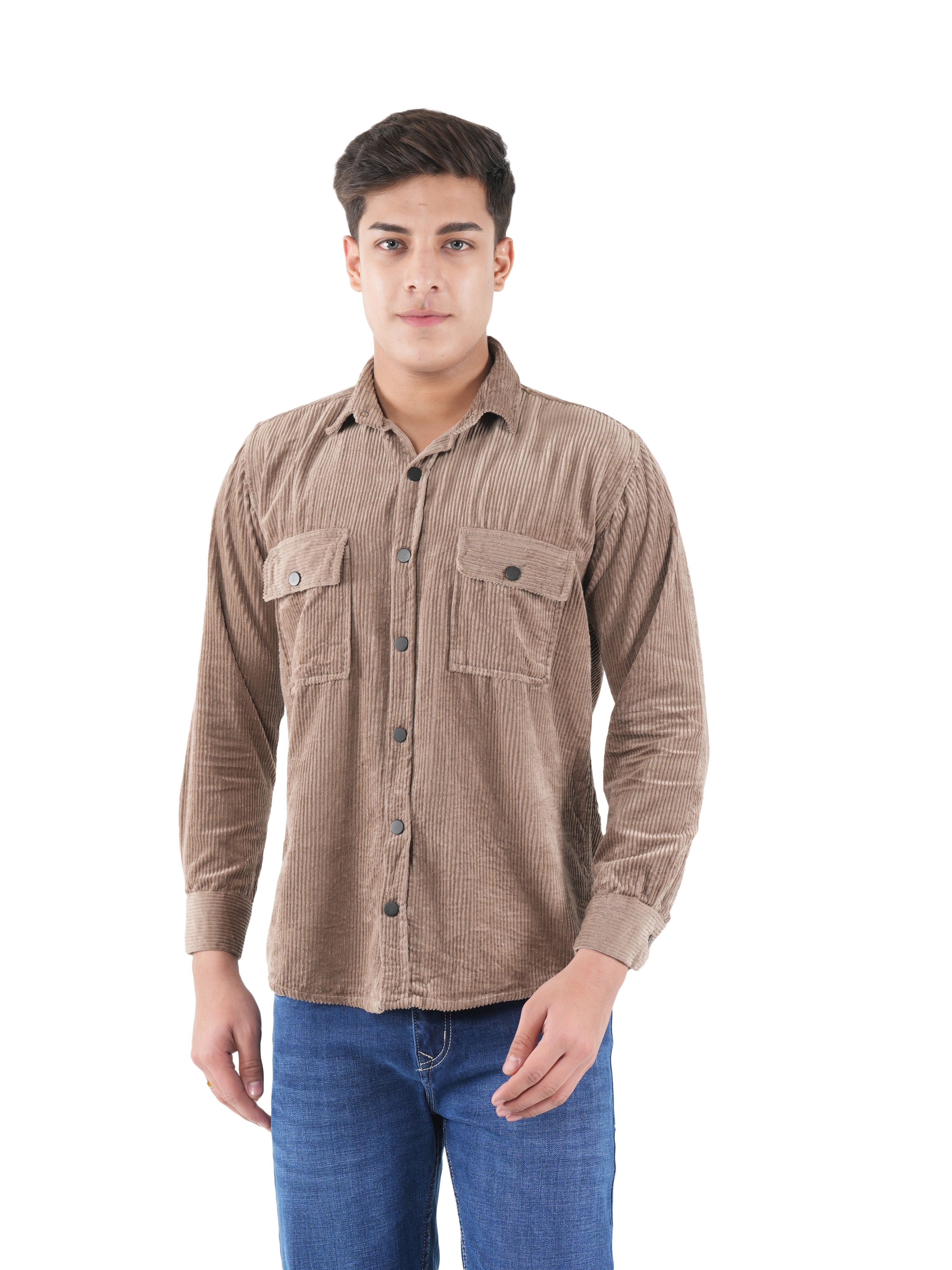 Corduroy Stone Taupe Mid Wale Shirt