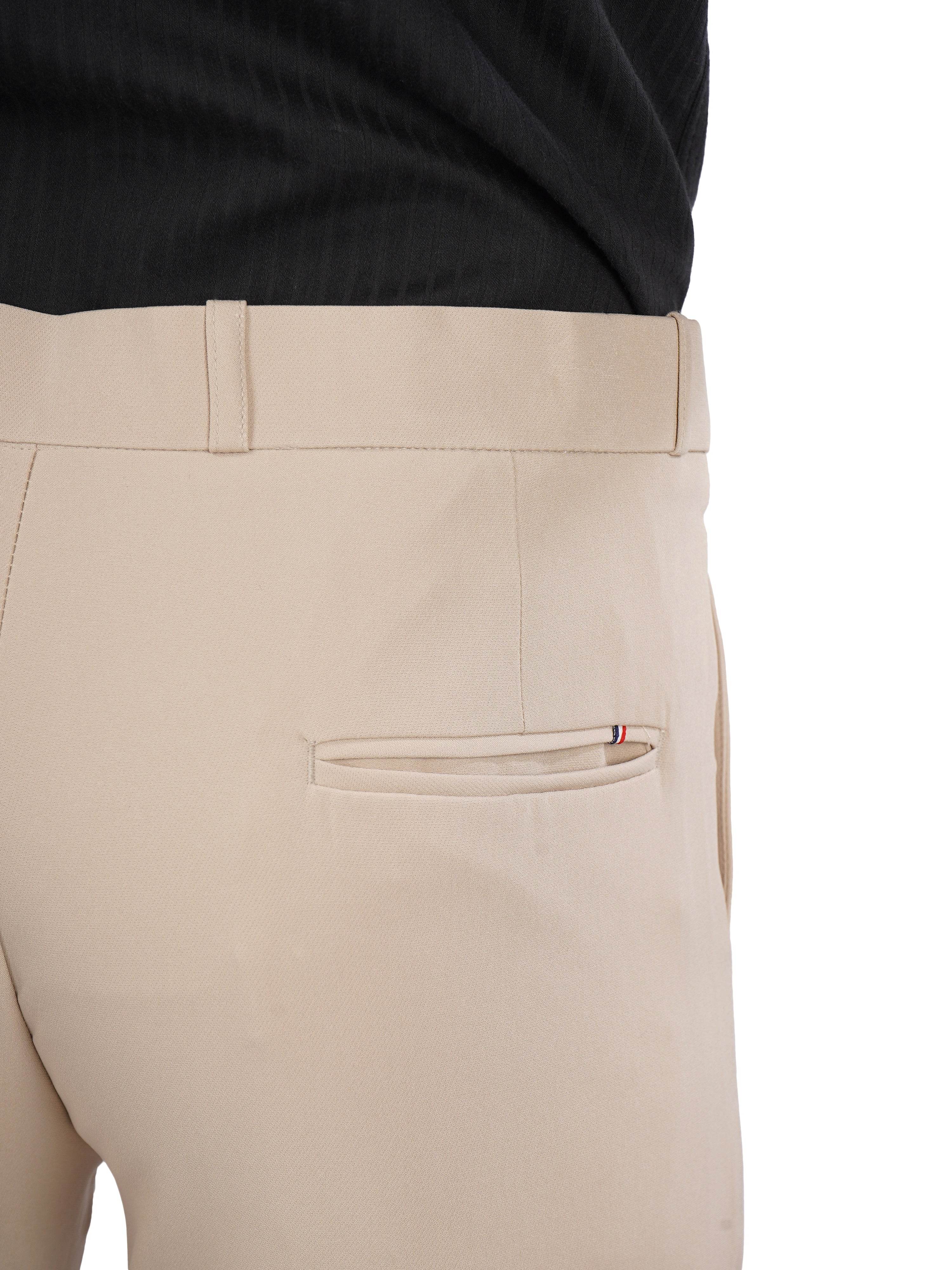 Flexi Belt Regular Fit Stretchable Formal Pant – Cream Stone - Flaked