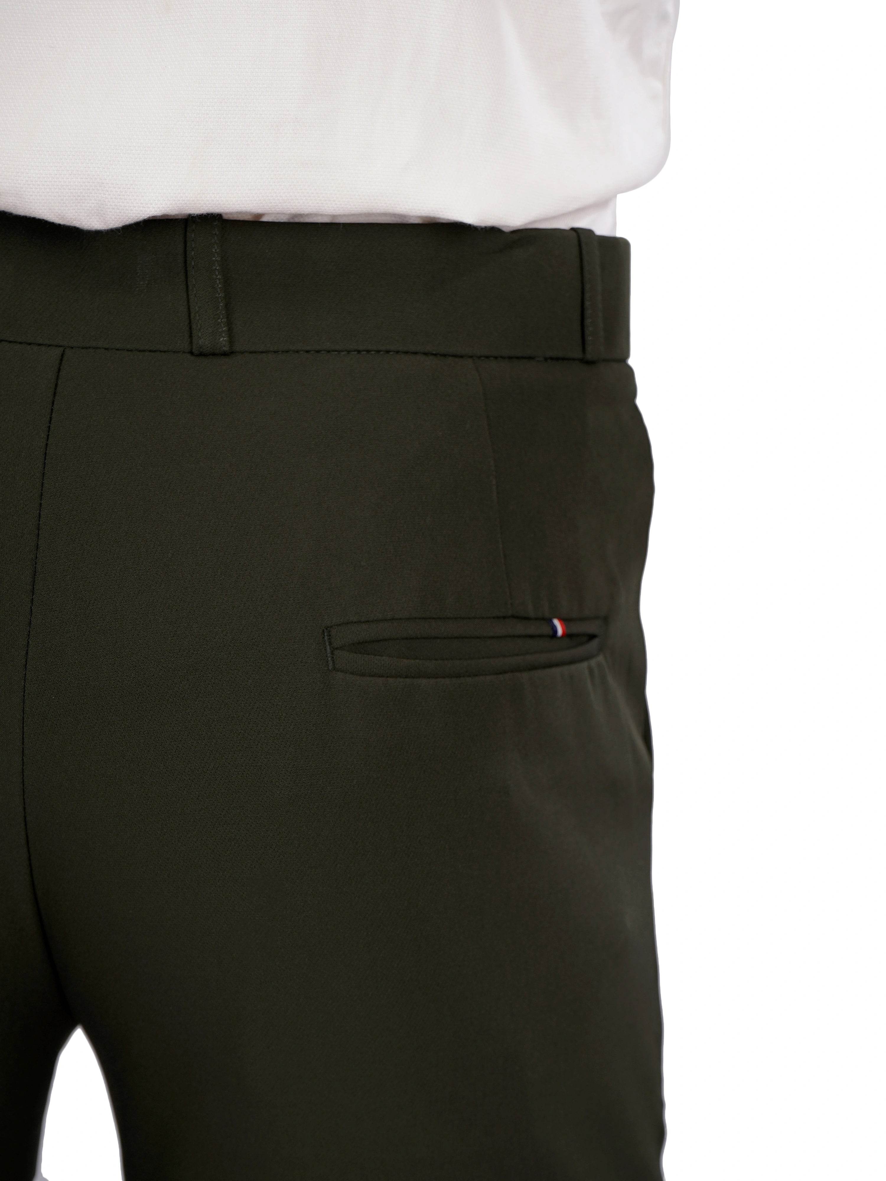 Flexi Belt Regular Fit Stretchable Formal Pant – Forest Green - Flaked