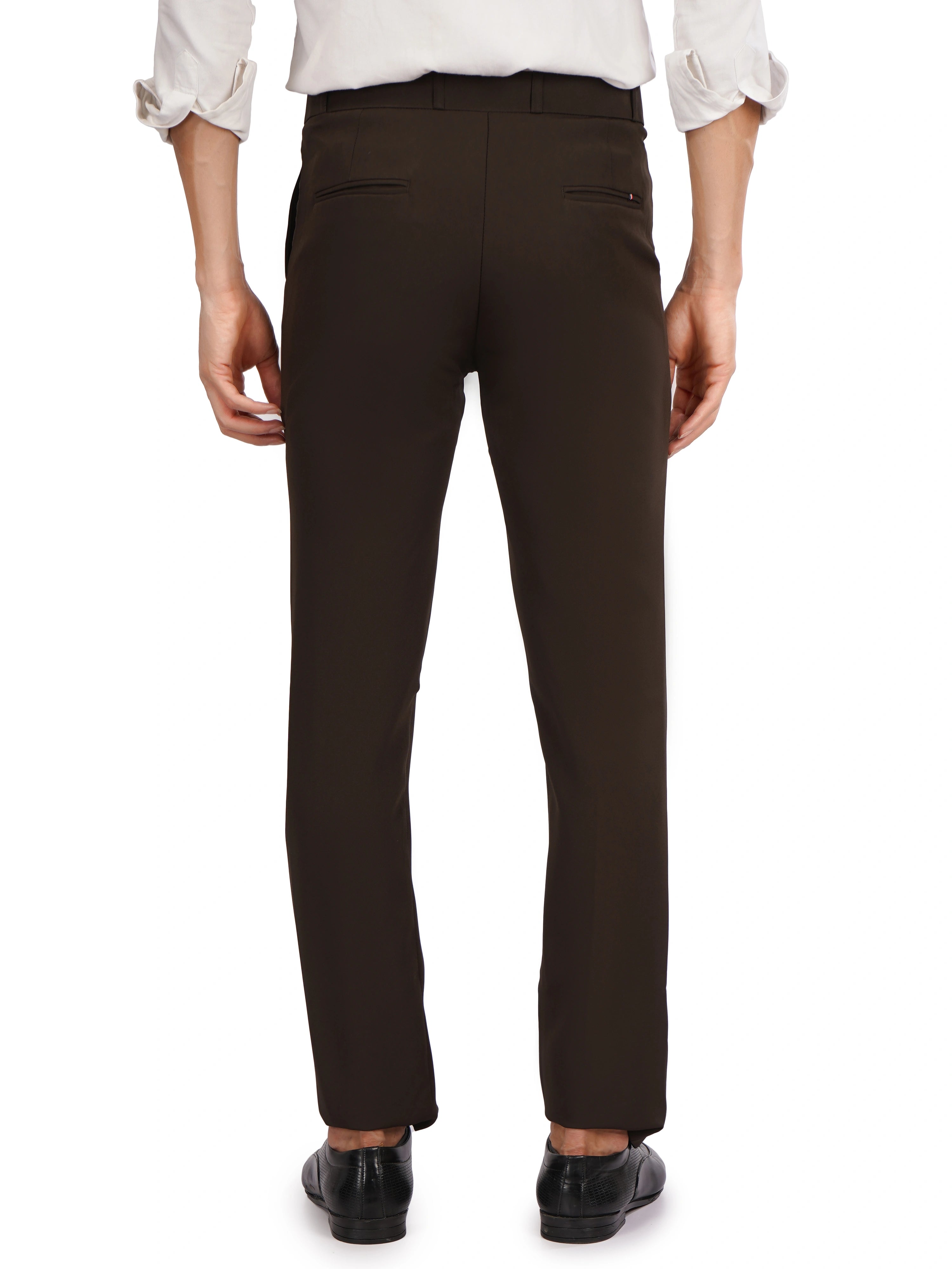 Flexi Belt Regular Fit Stretchable Formal Pant – Mocha Brown