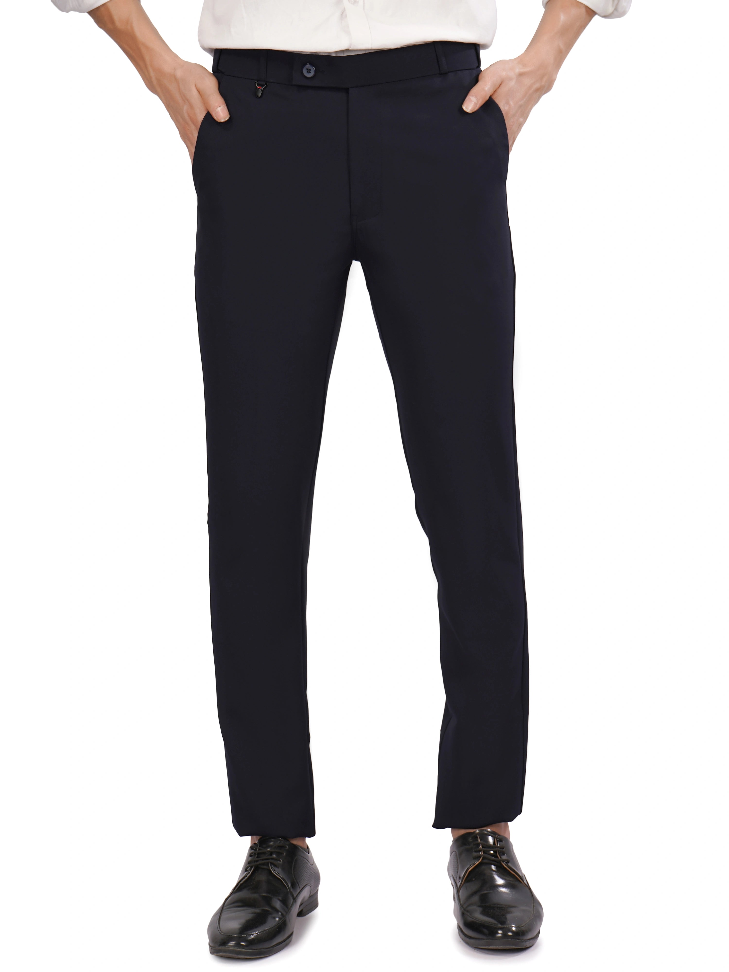 Flexi Belt Regular Fit Stretchable Formal Pant – Ocean Navy