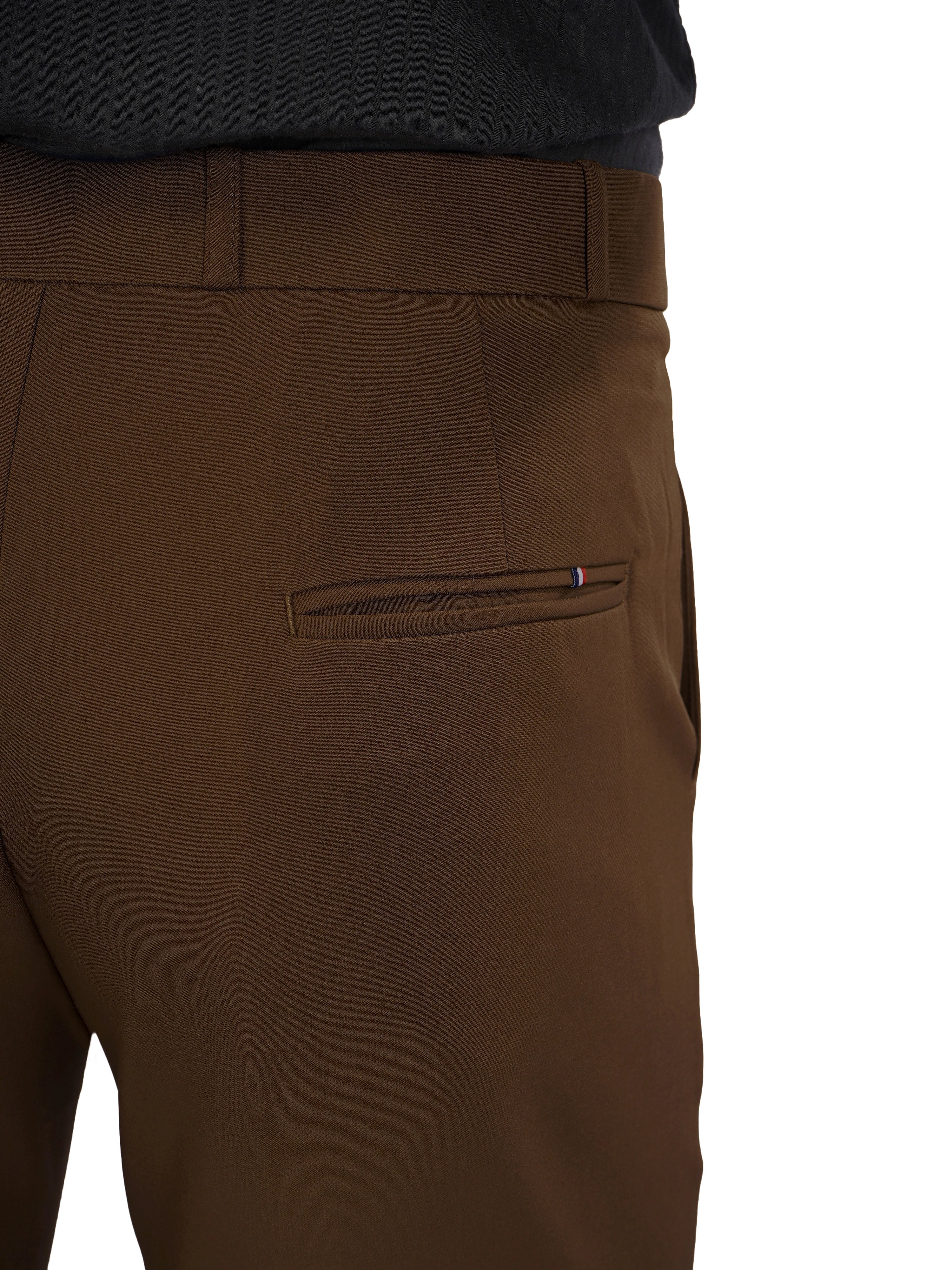 Flexi Belt Regular Fit Stretchable Formal Pant – Rust Brown