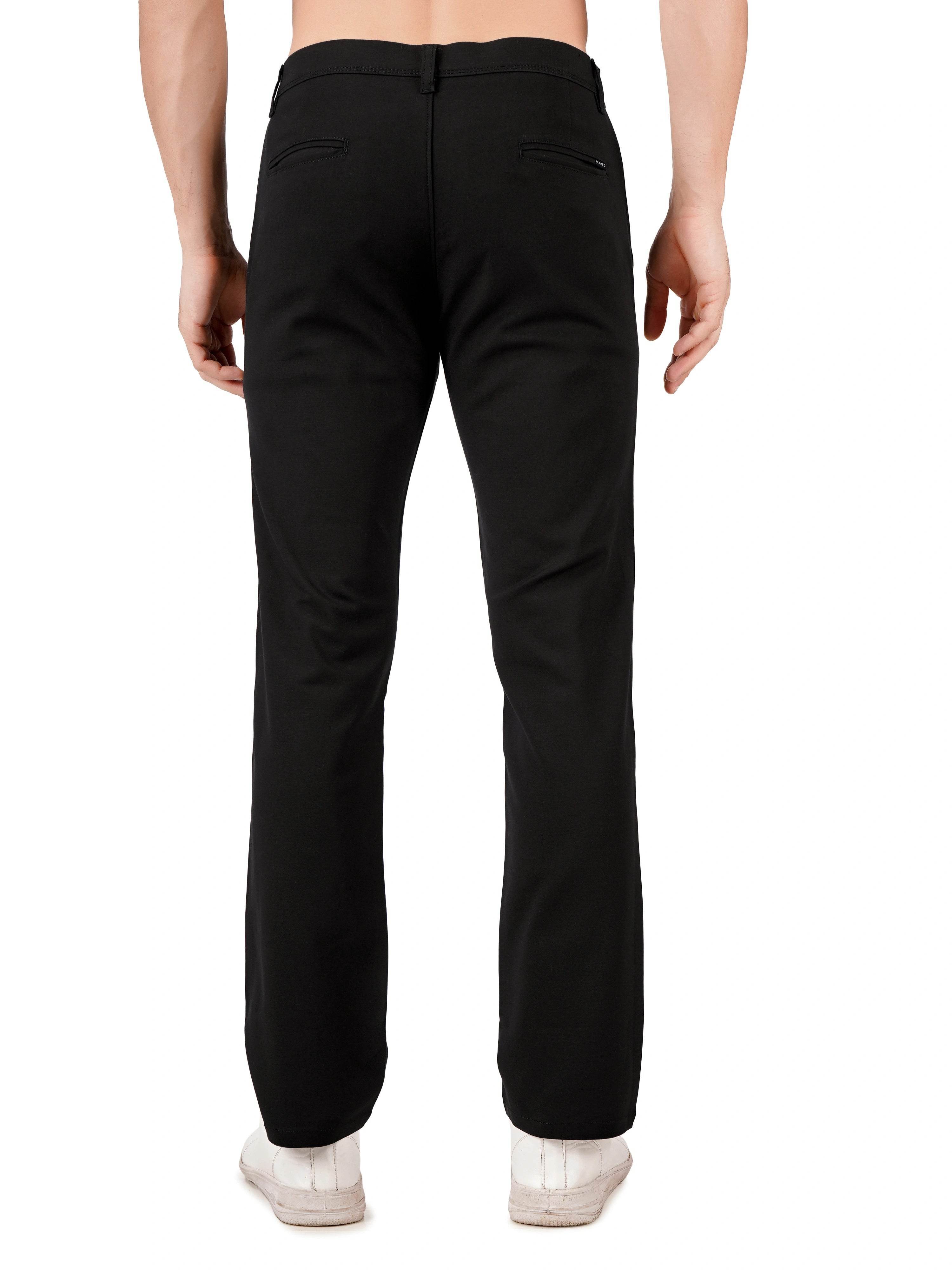 Organic Cotton Regular Fit Stretchable Trouser – Charcoal Black - Flaked