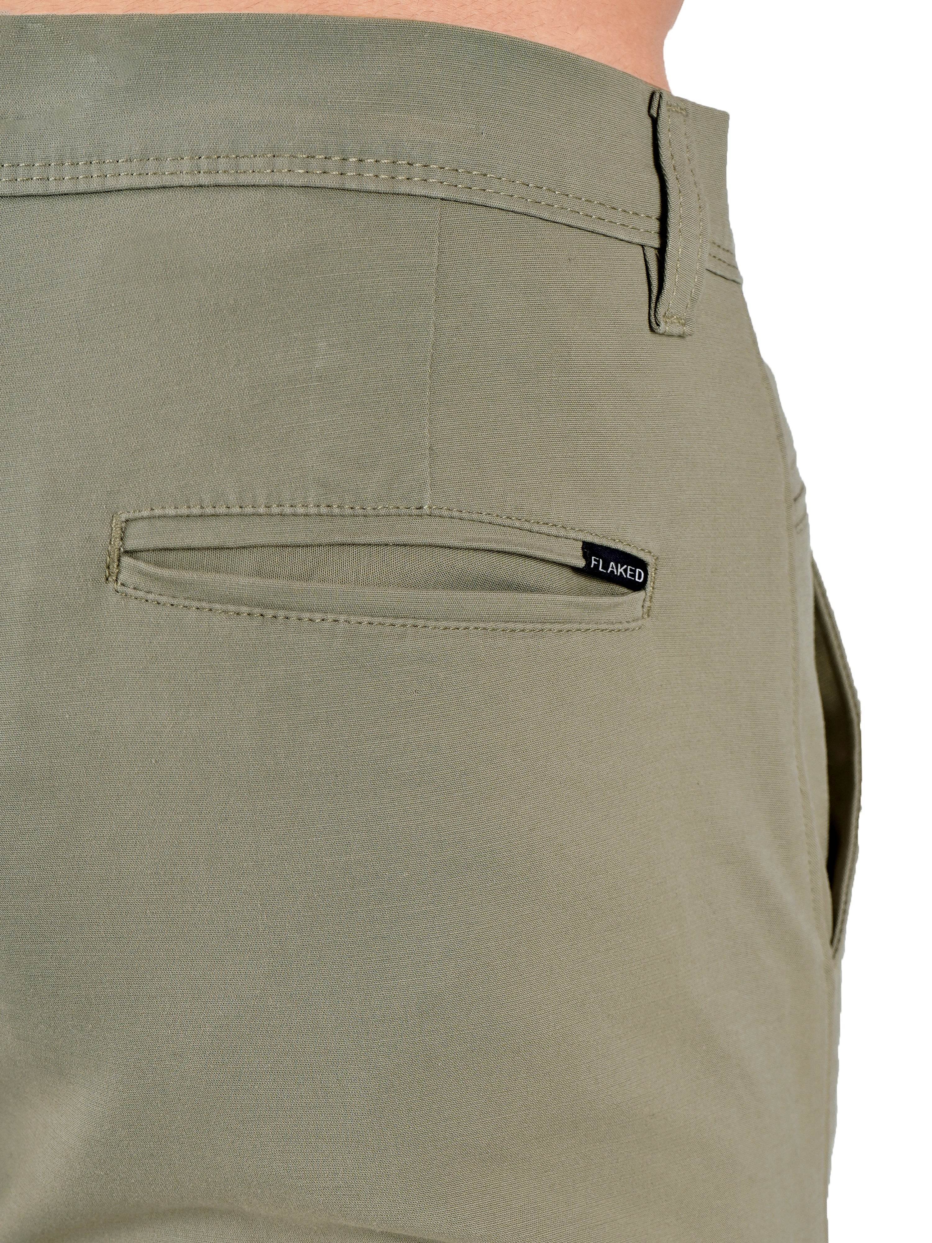 Organic Cotton Regular Fit Stretchable Trouser – Sage Green - Flaked