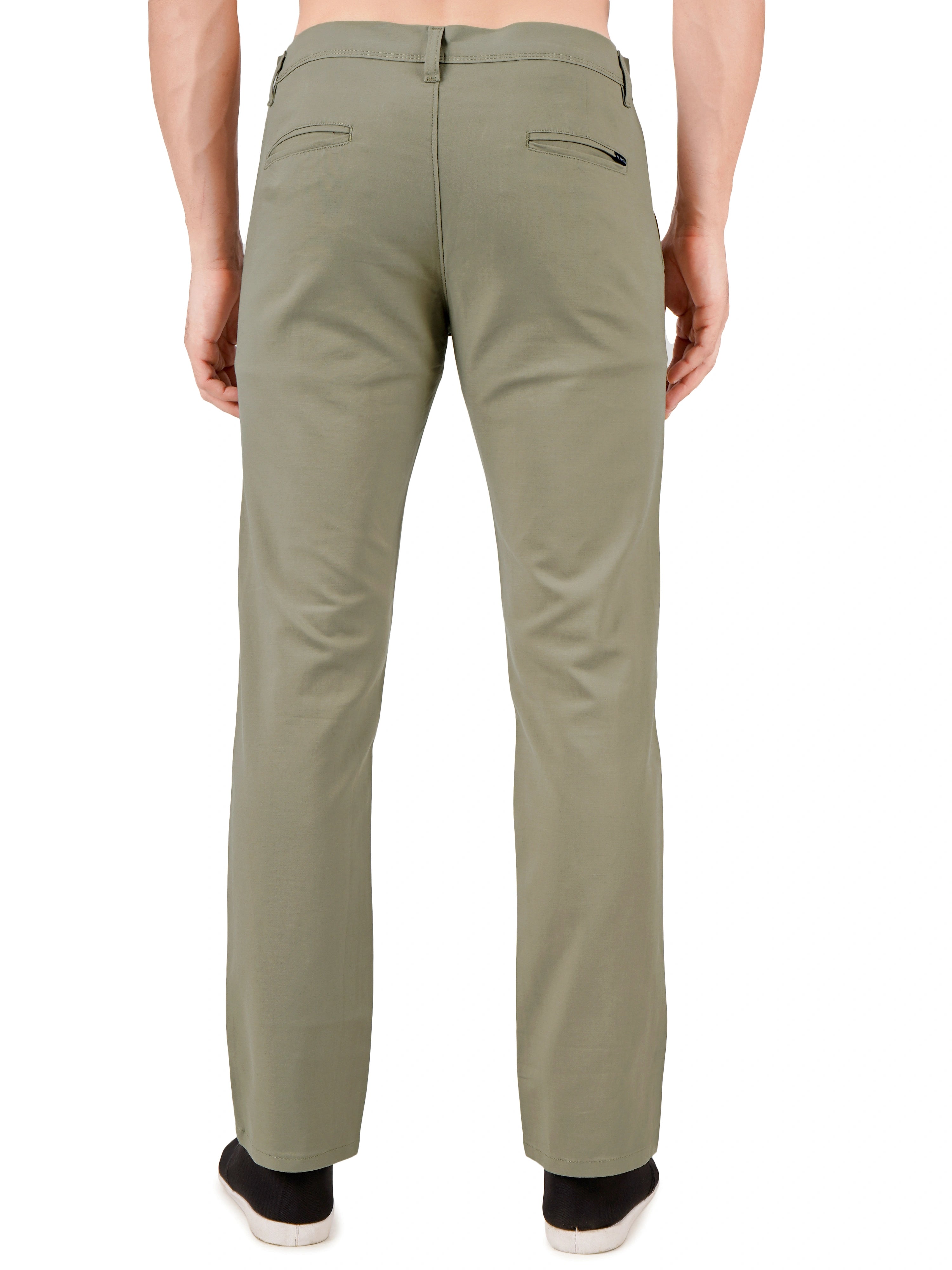 Premium Cotton Regular Fit Stretchable Trouser – Sage Green
