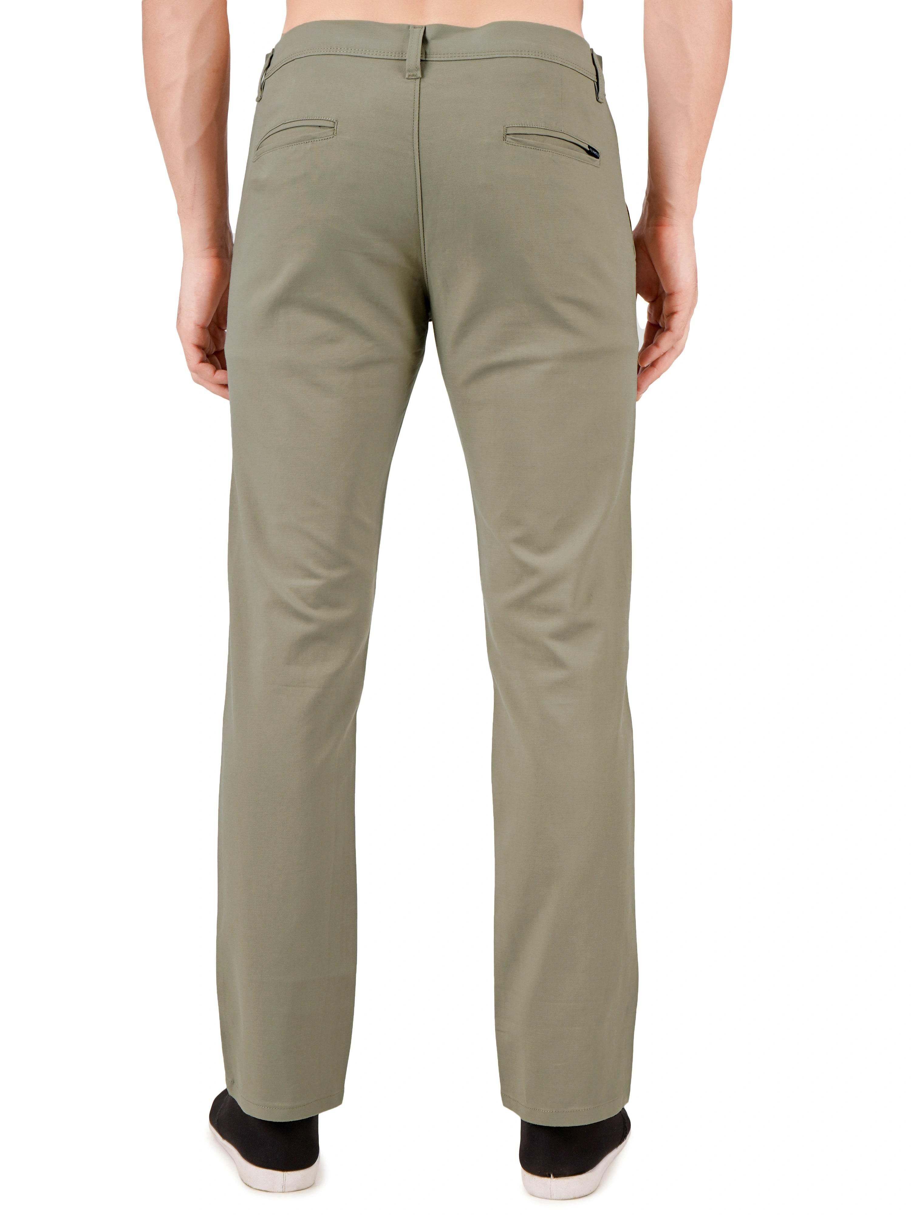 Organic Cotton Regular Fit Stretchable Trouser – Sage Green - Flaked