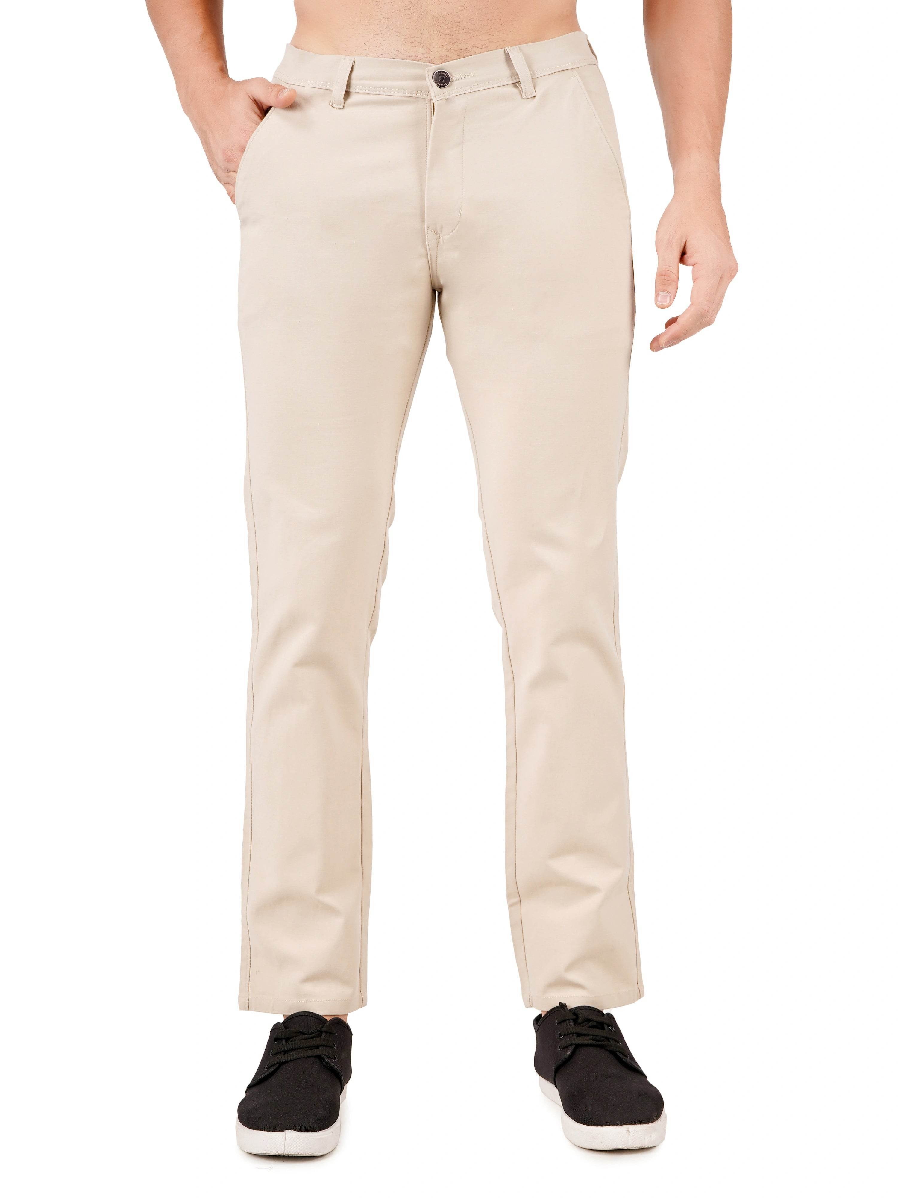 Organic Cotton Regular Fit Stretchable Trouser – Sandstone - Flaked