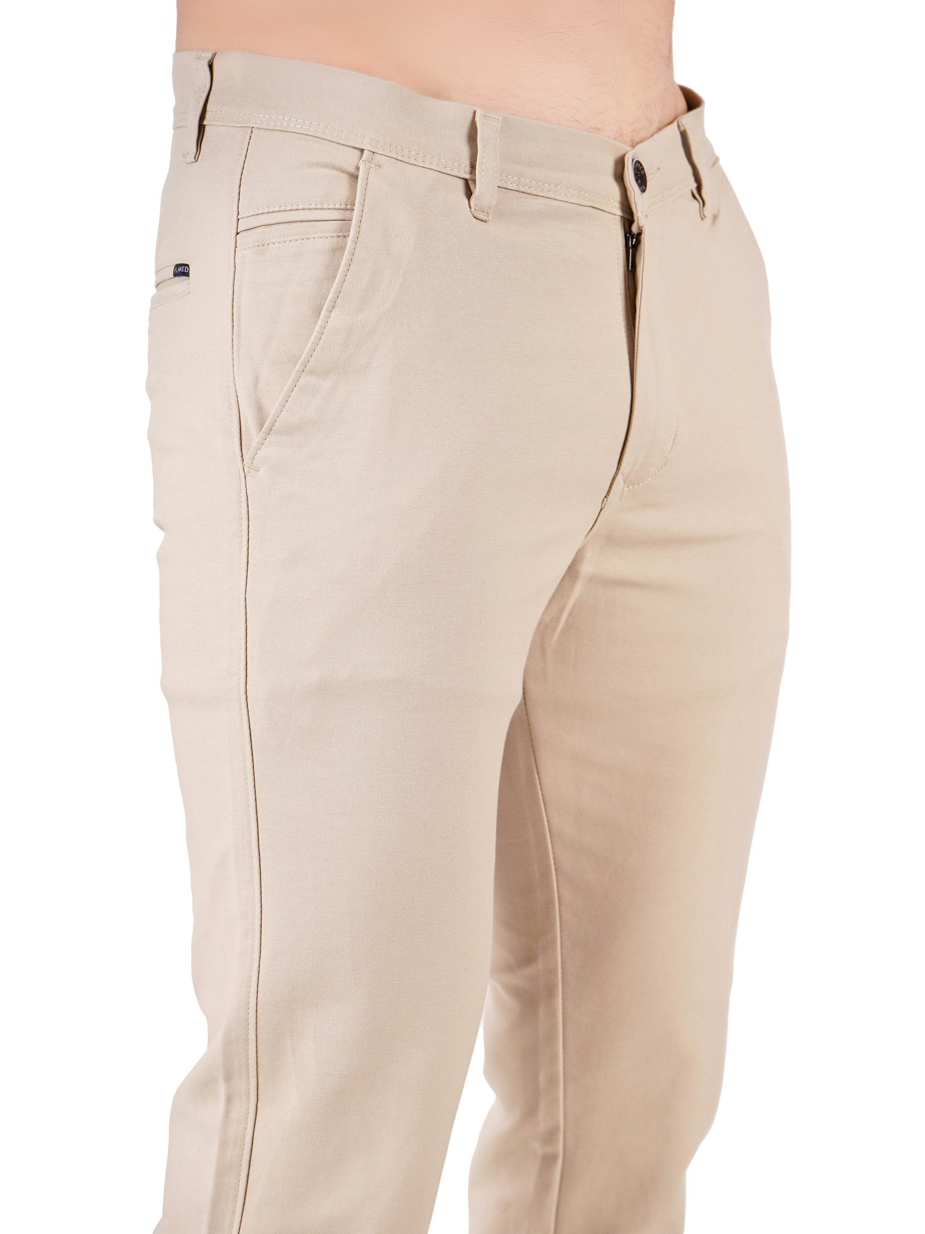 Organic Cotton Regular Fit Stretchable Trouser – Sandstone - Flaked