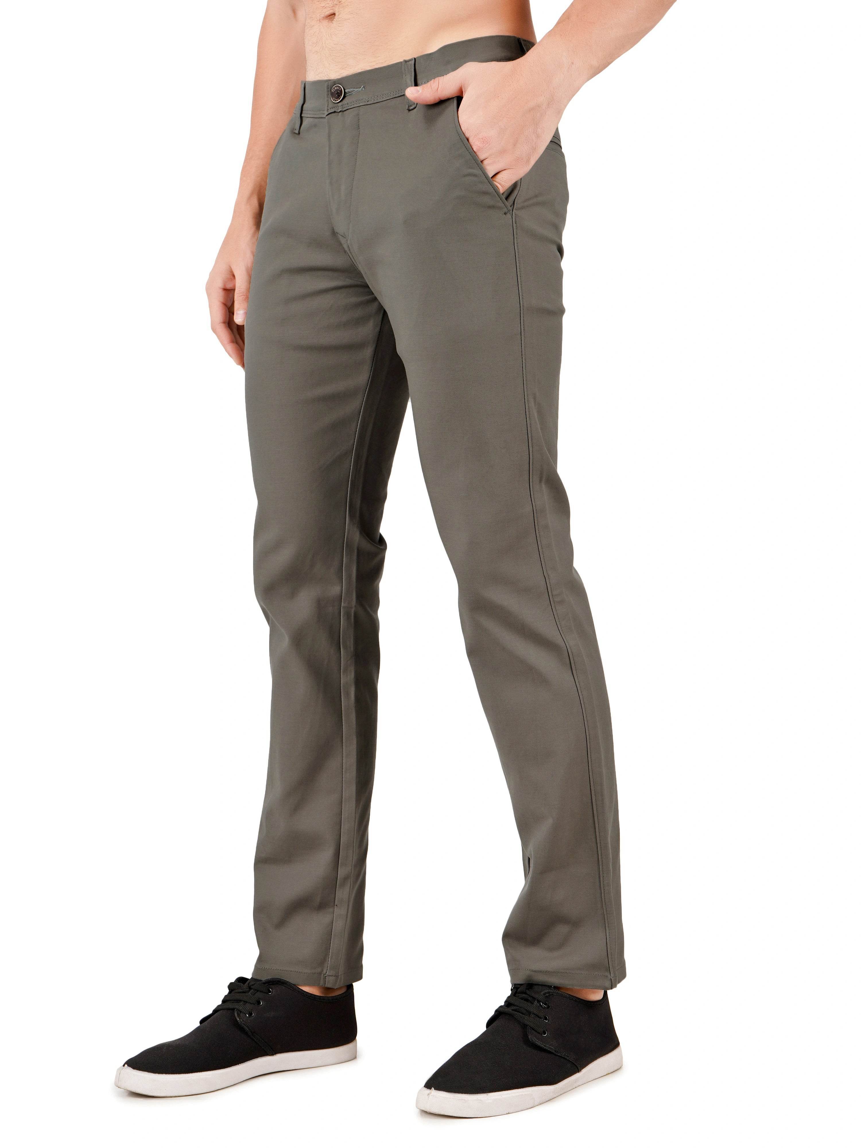 Organic Cotton Regular Fit Stretchable Trouser – Smoky Quartz - Flaked