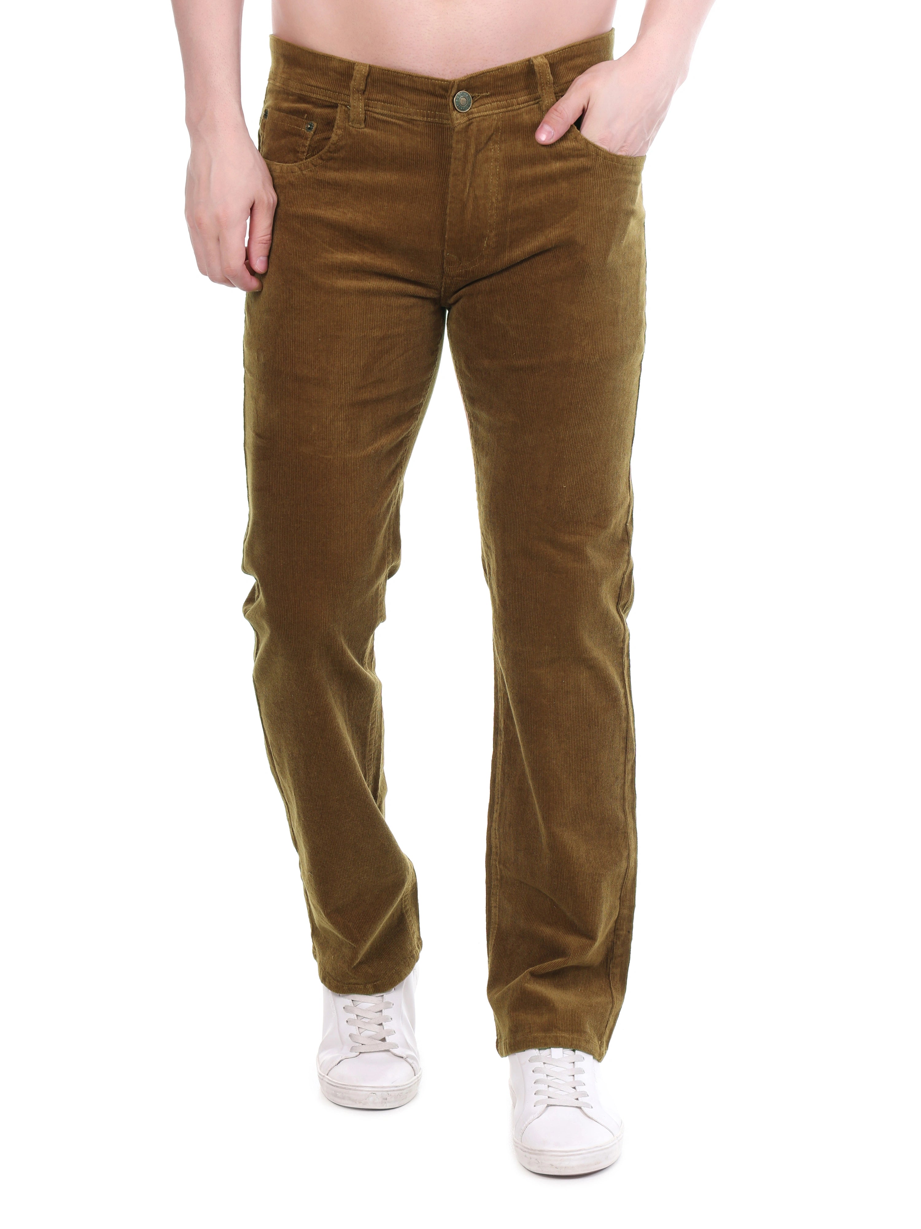 Corduroy Relaxed Fit Stretchable Jeans – Bronze Tan