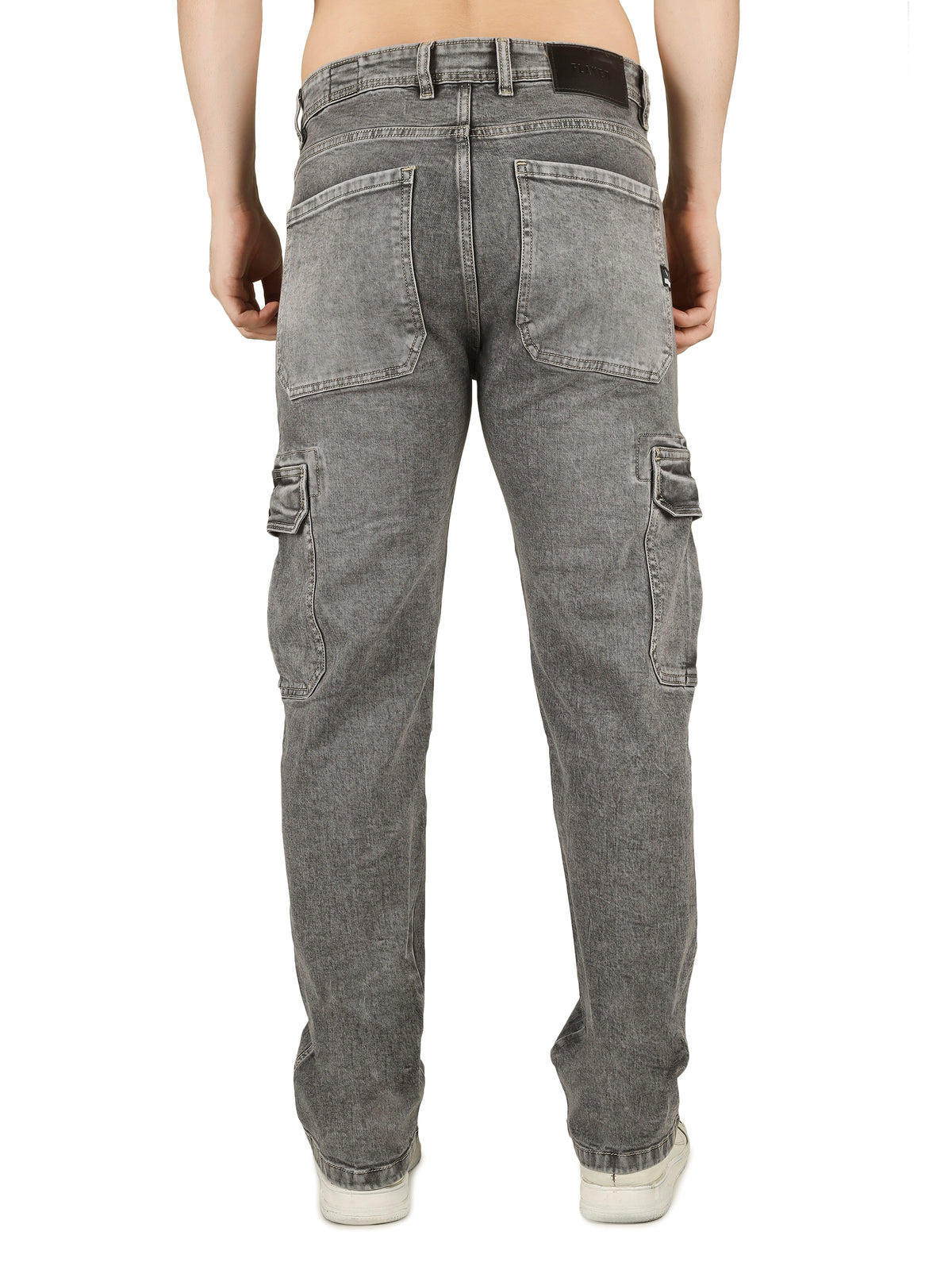 FLAKED Denim Cargo Relaxed Fit Jeans - Cloud Grey