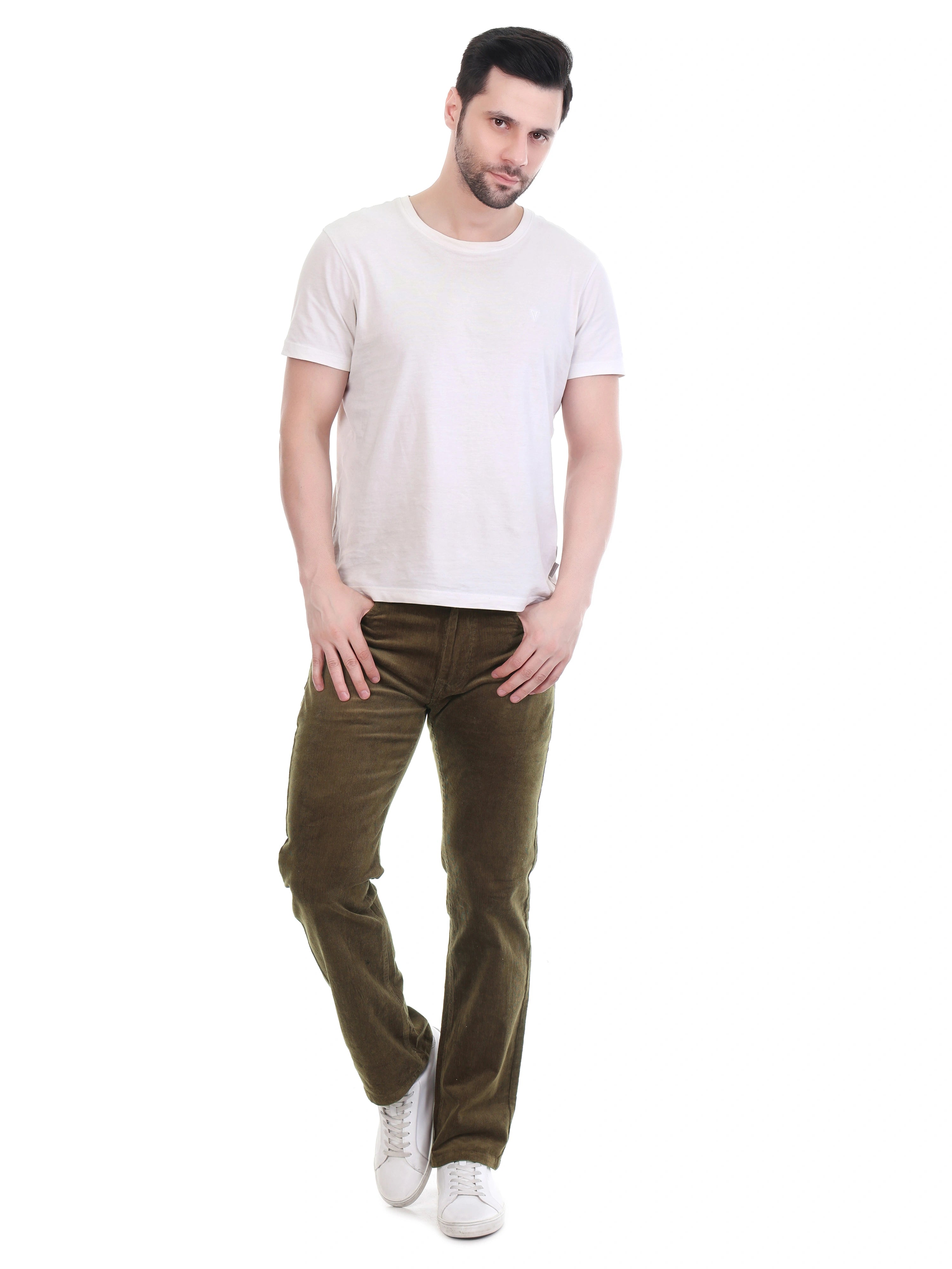 Corduroy Relaxed Fit Stretchable Jeans – Earthwood Brown