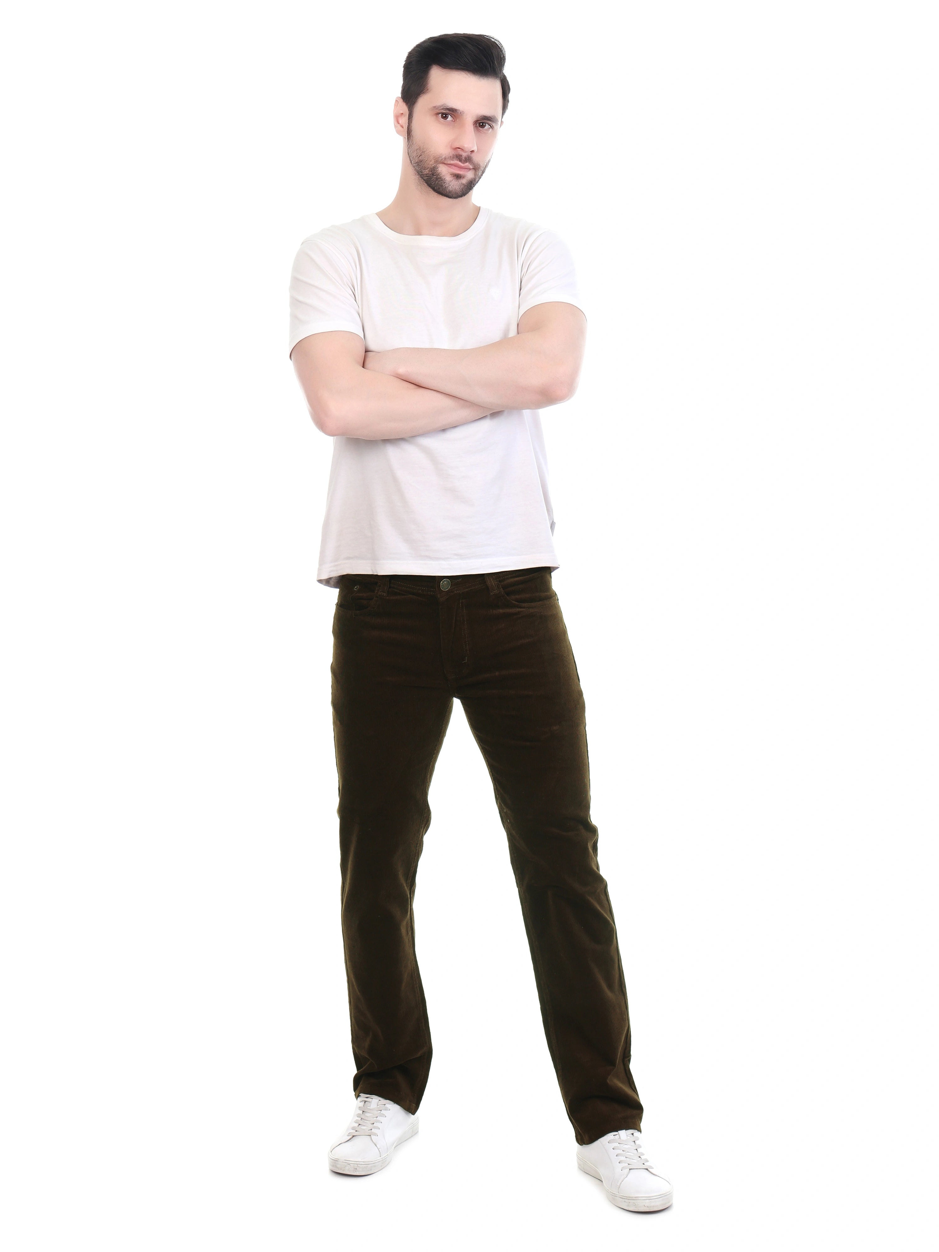 Corduroy Relaxed Fit Stretchable Jeans – Cocoa Drift