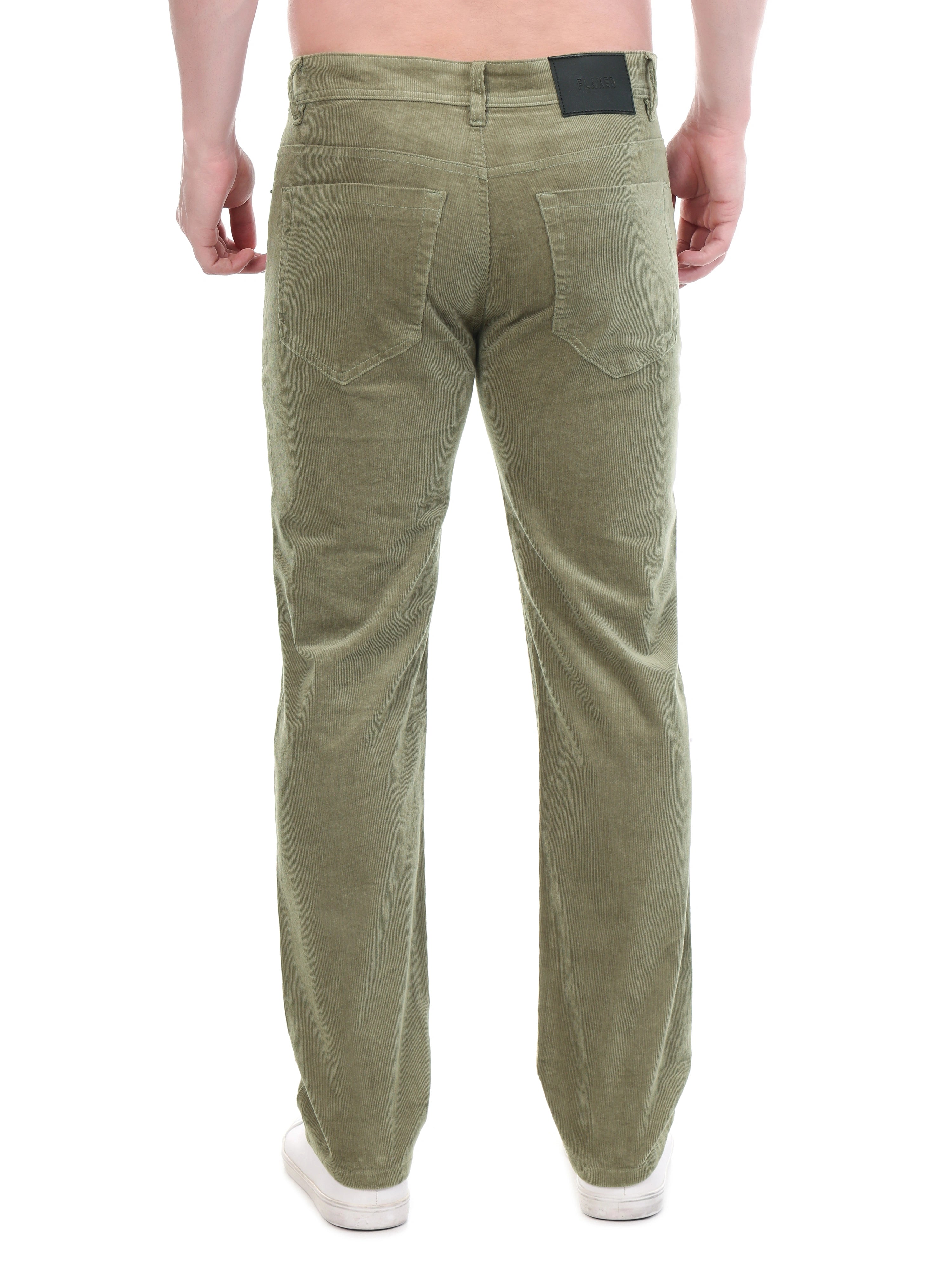 Corduroy Relaxed Fit Stretchable Jeans – Sage Green