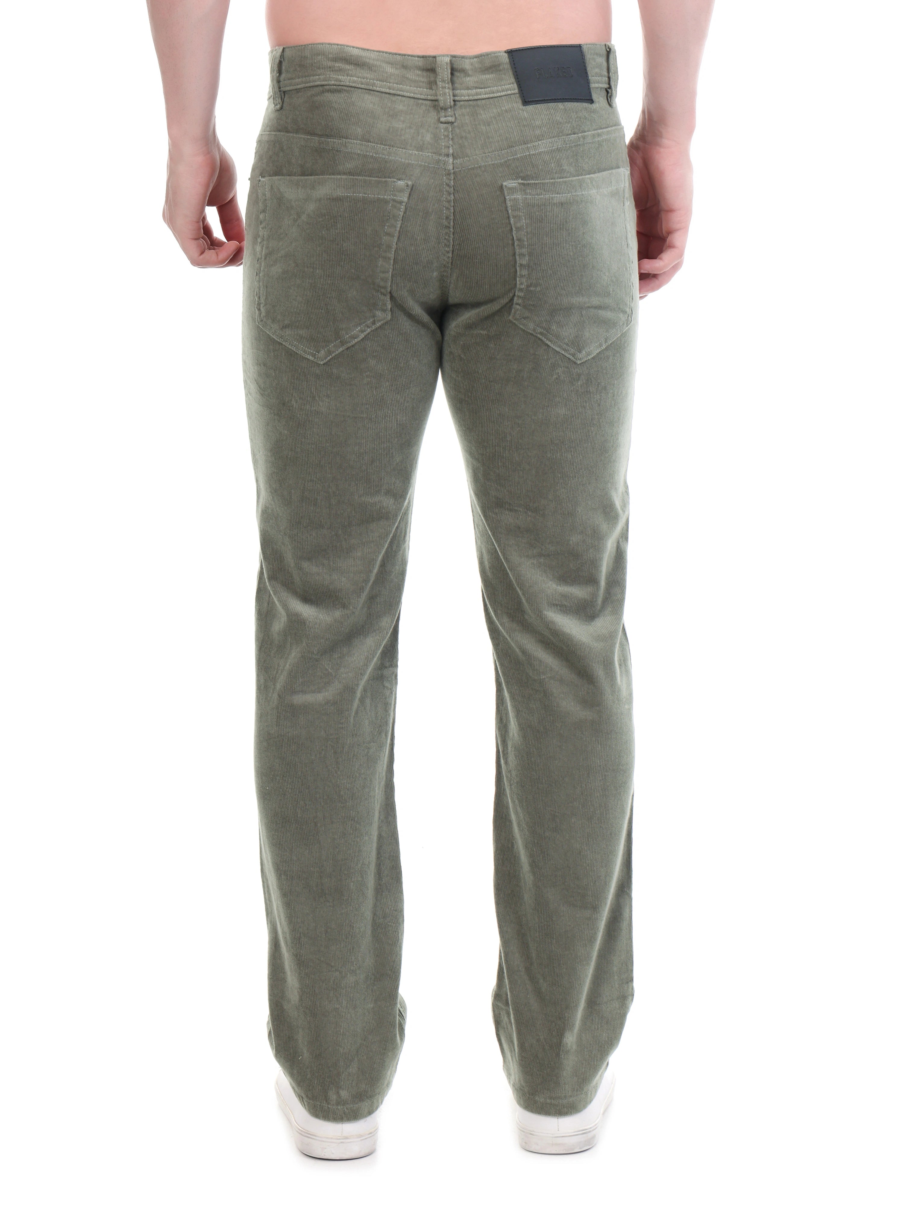 Corduroy Relaxed Fit Stretchable Jeans – Ash Grey