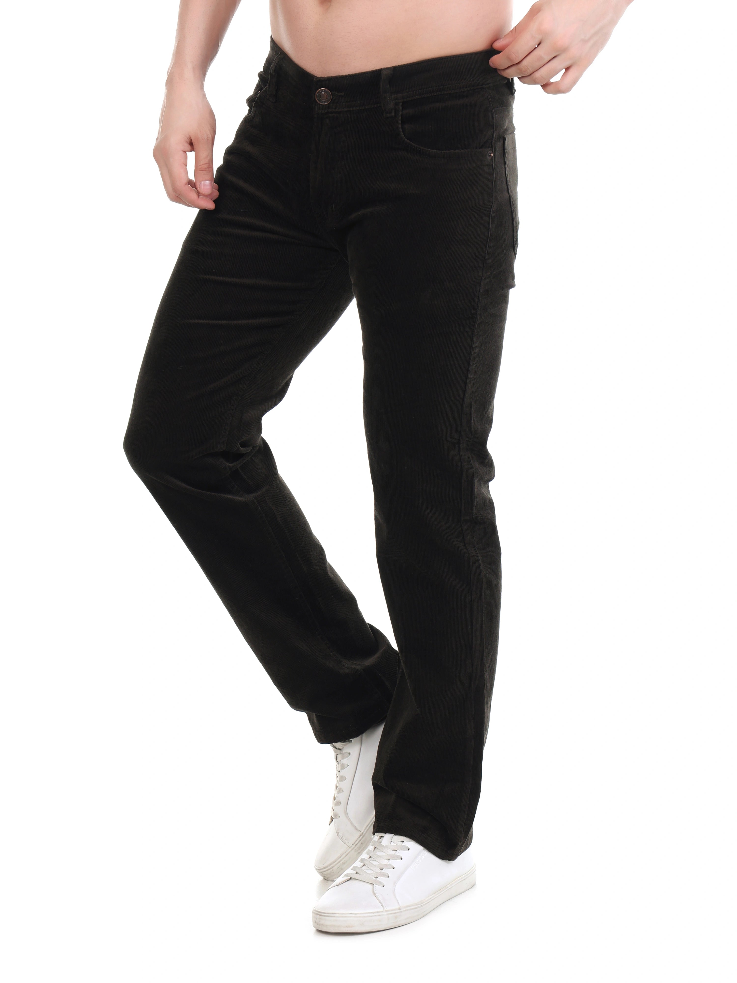 Corduroy Relaxed Fit Stretchable Jeans – Woodland Olive