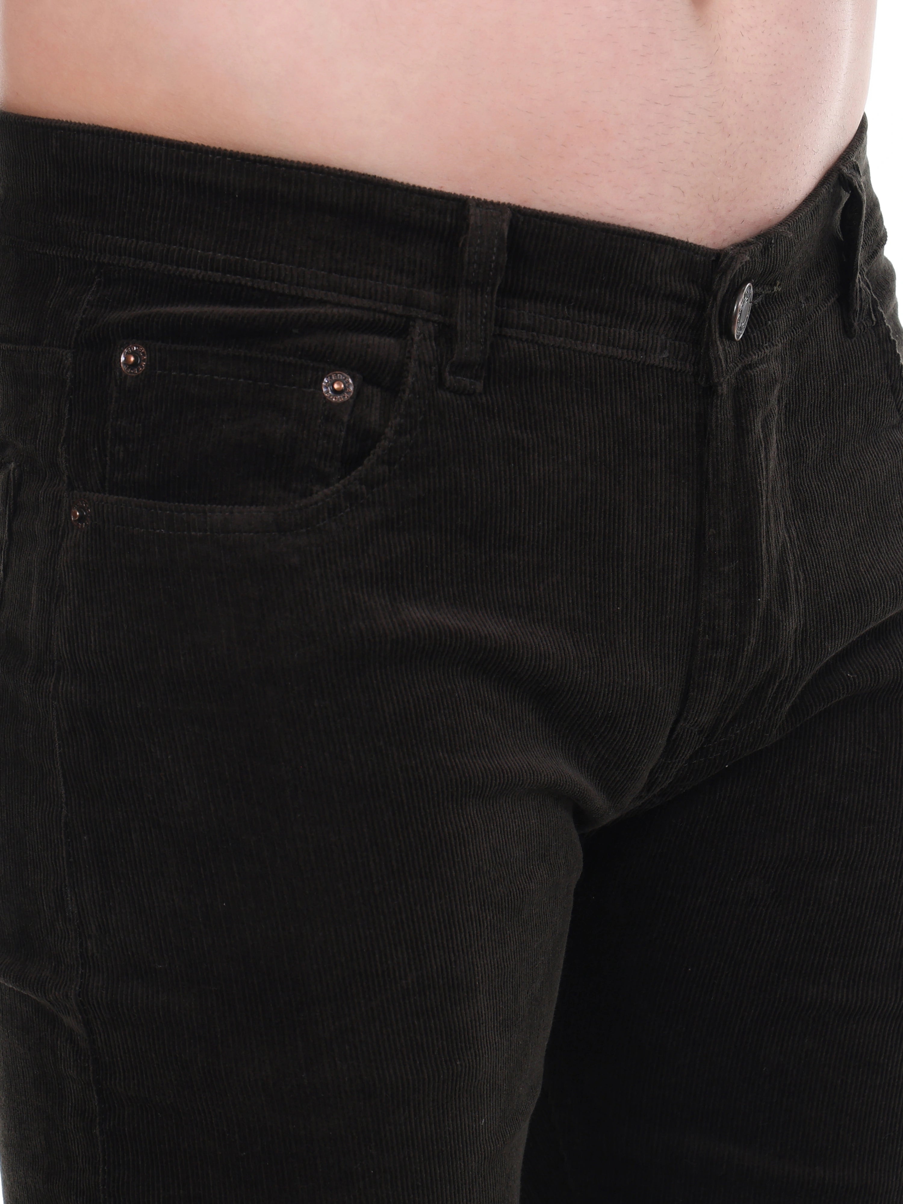 Corduroy Relaxed Fit Stretchable Jeans – Woodland Olive