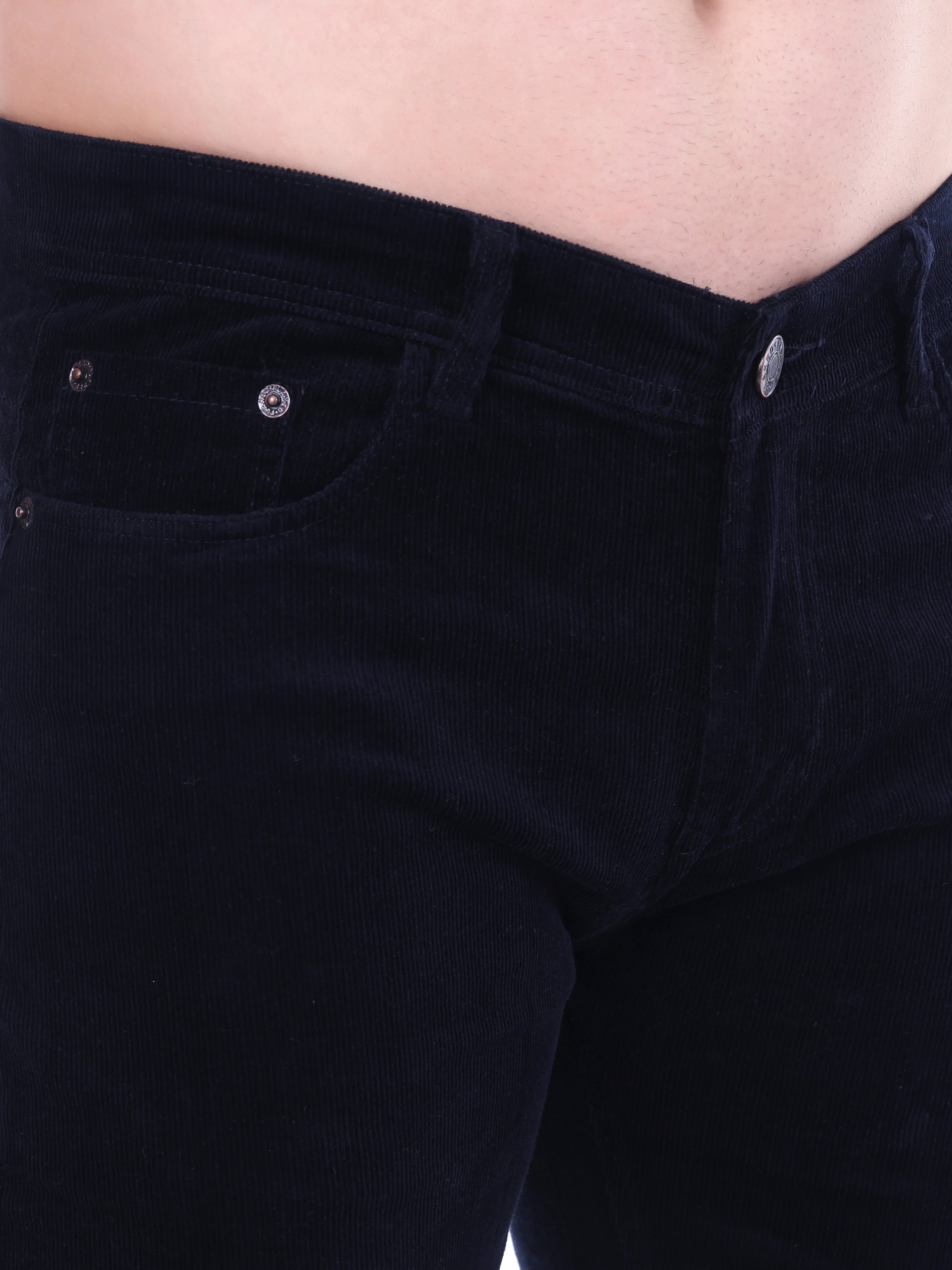 Corduroy Relaxed Fit Stretchable Jeans – Midnight Navy